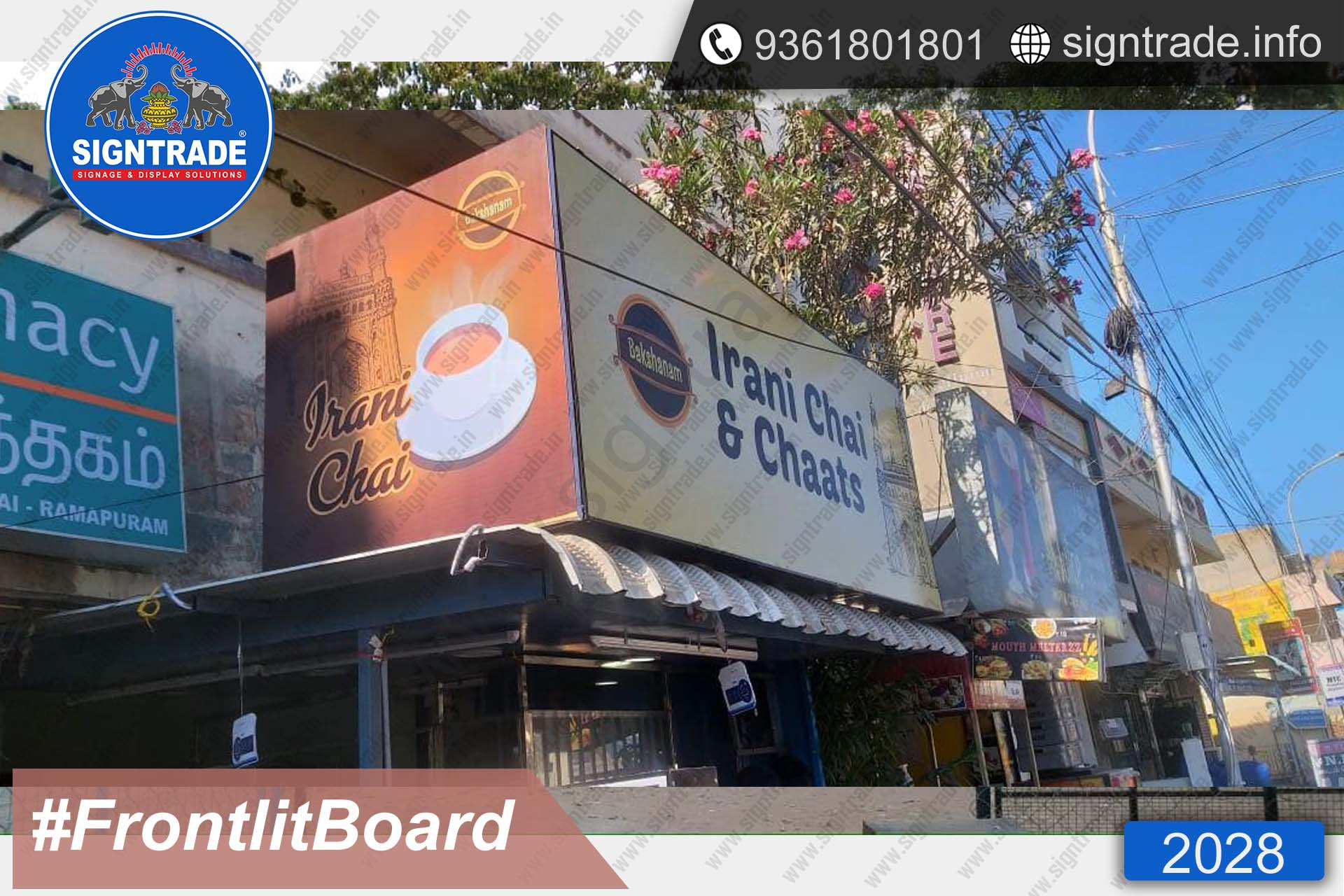 Irani chai and chaats Frontlit Board