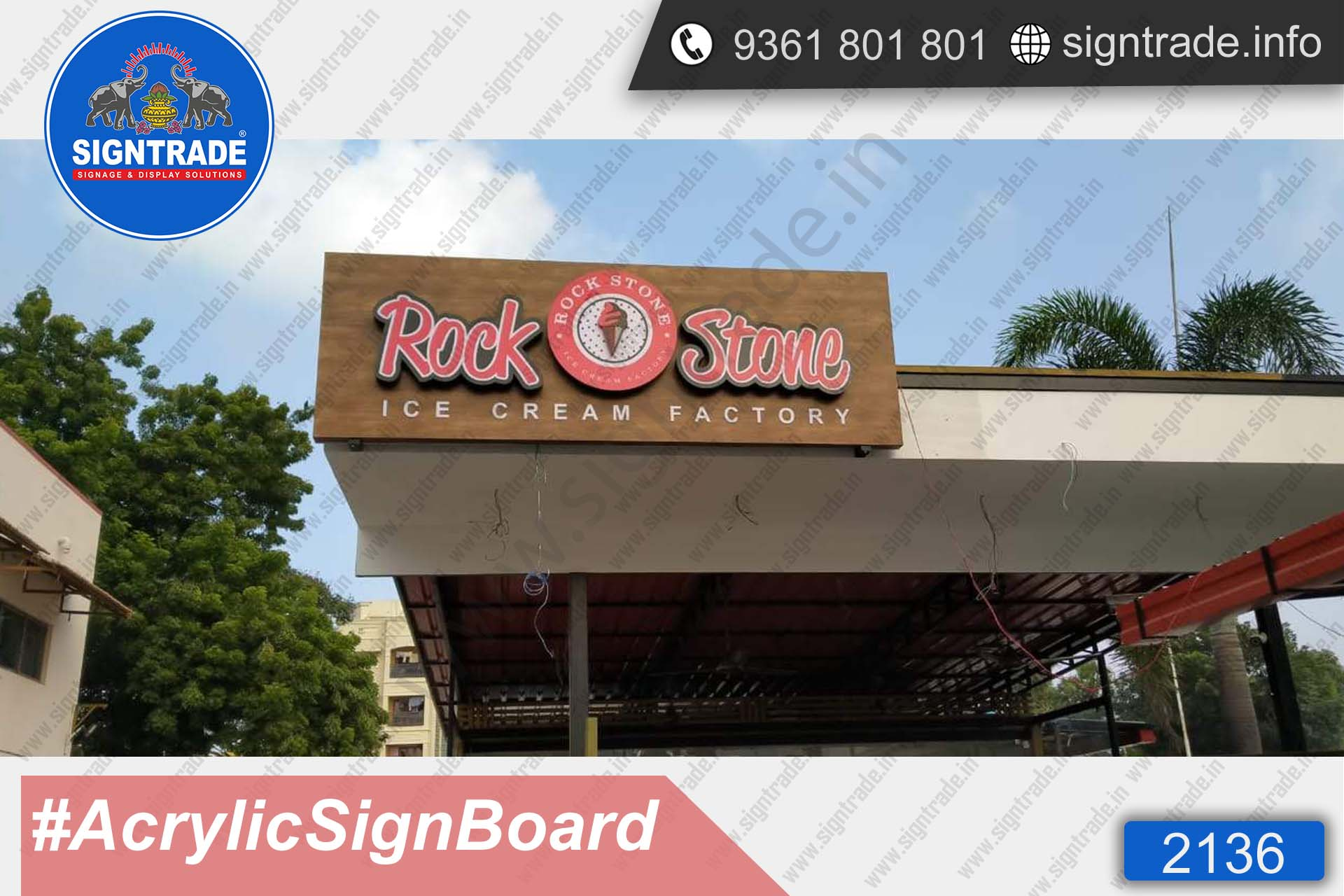 Rock Stone Acrylic Sign Board