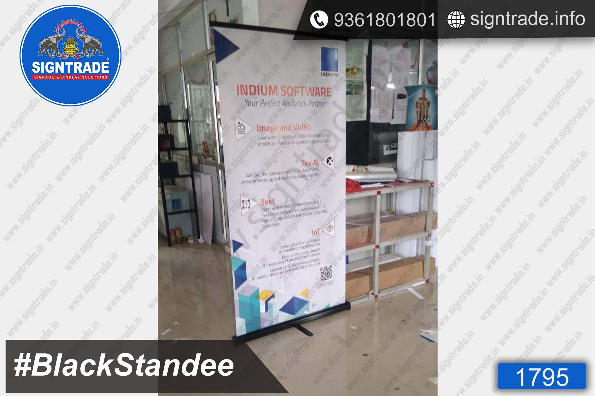 Indium Software black standee