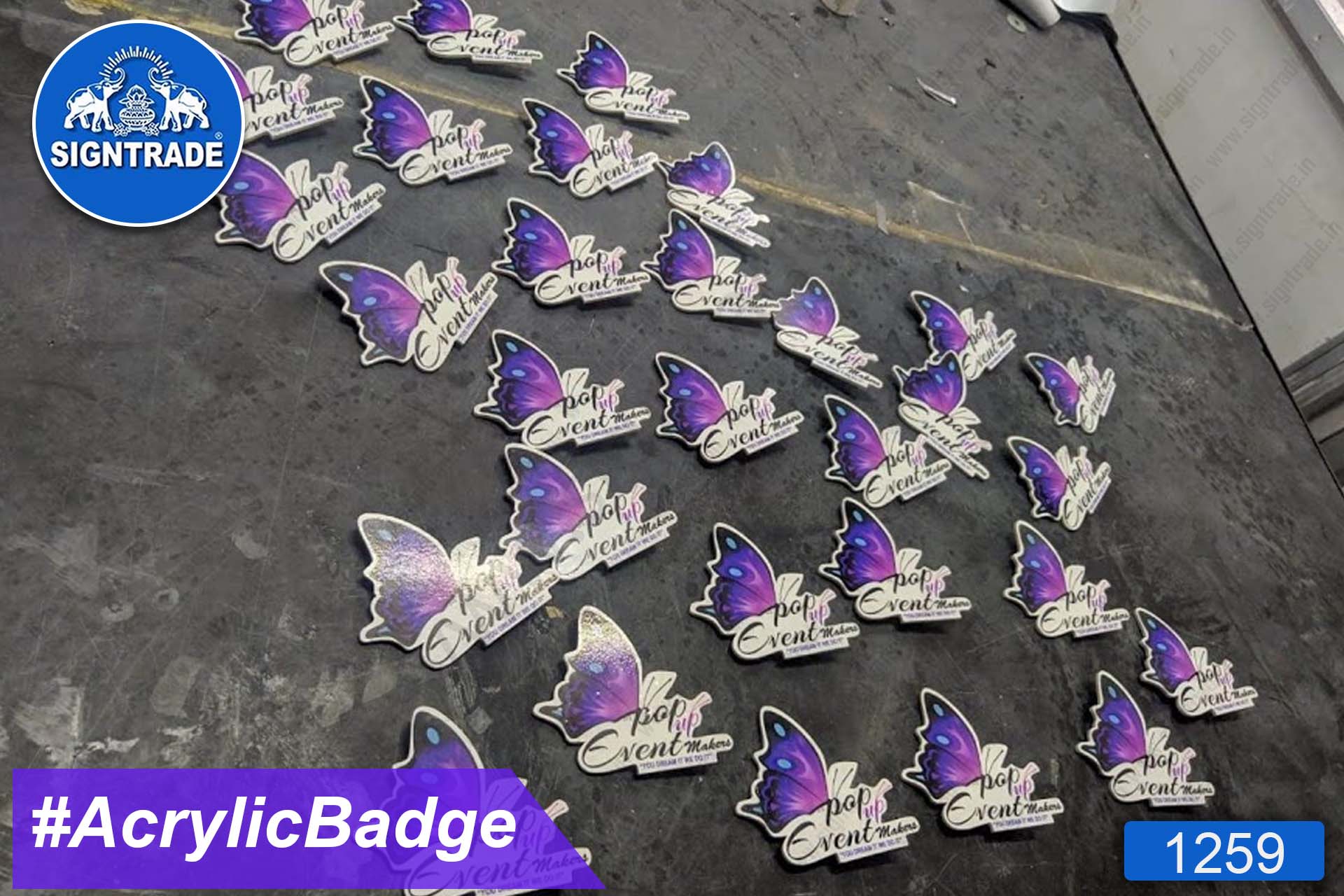 Butterfly Acrylic Badge