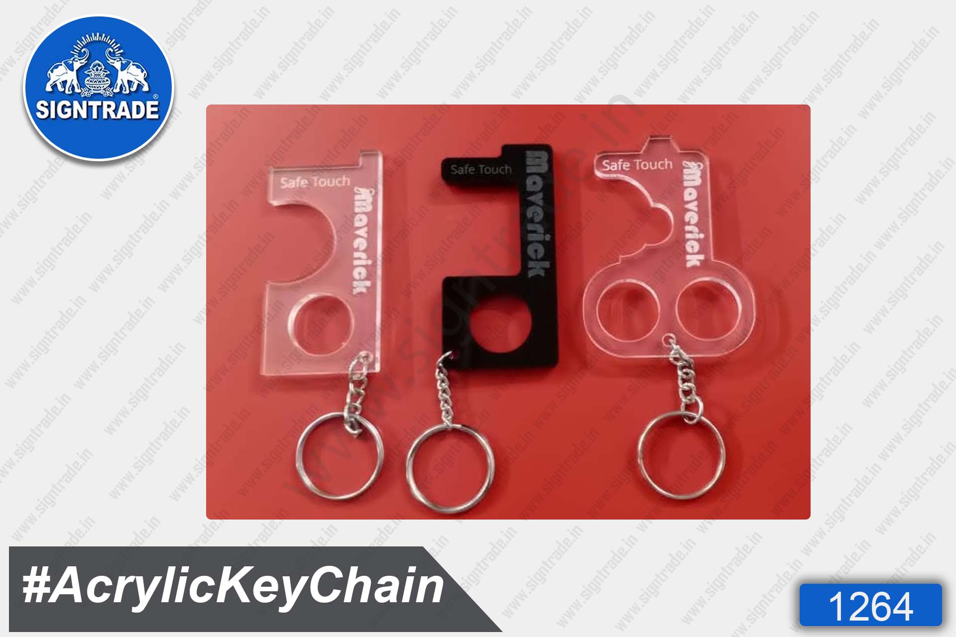 Acrylic Safetouch Keychain (Black)