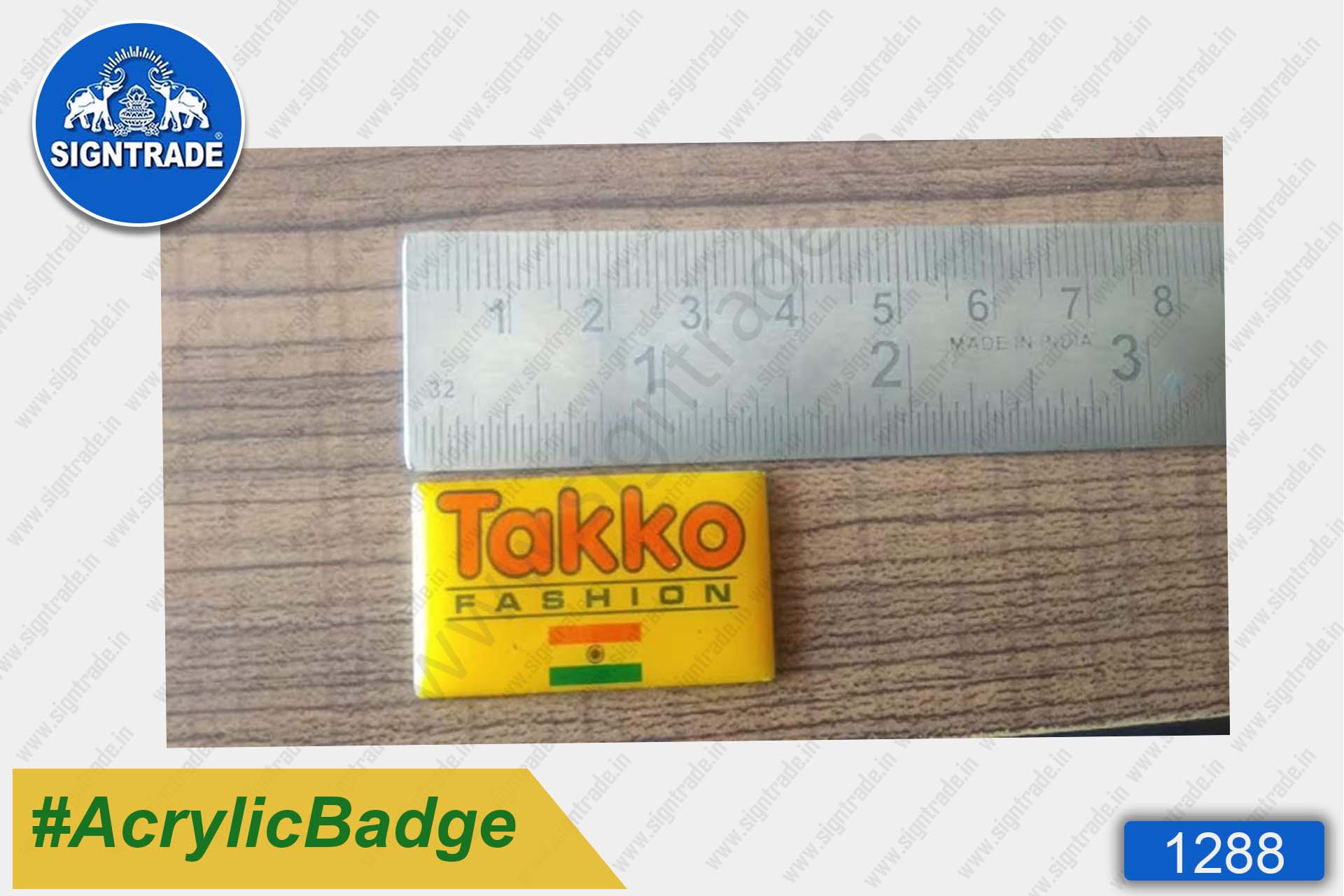 Acrylic Yellow Badge