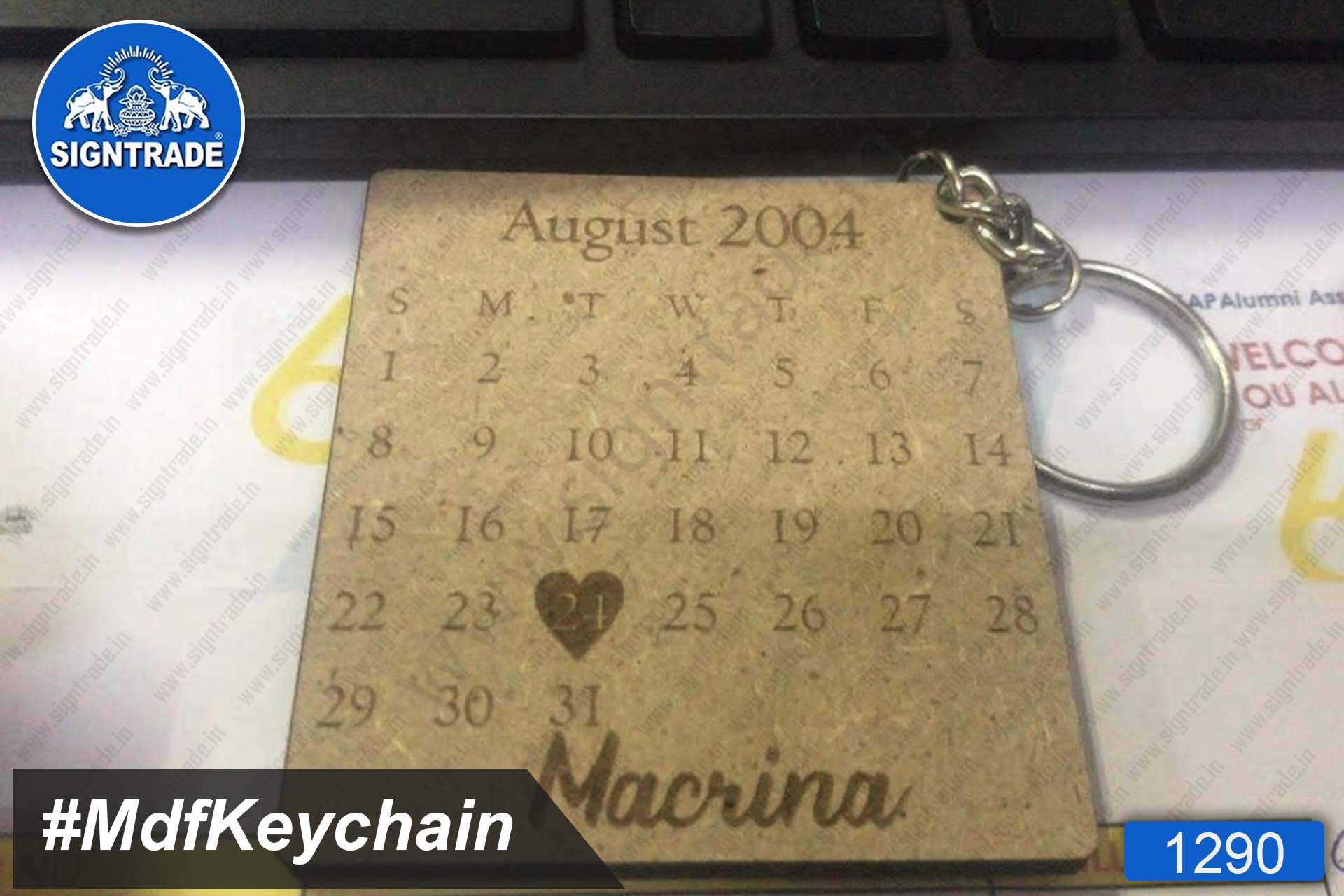 MDF Calendar Keychain