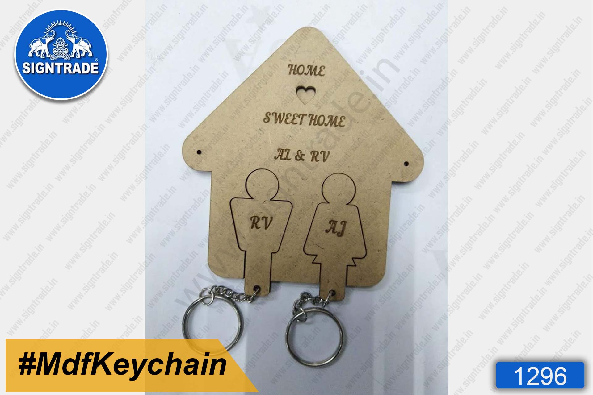 MDF Couple Sweet Home Keychain