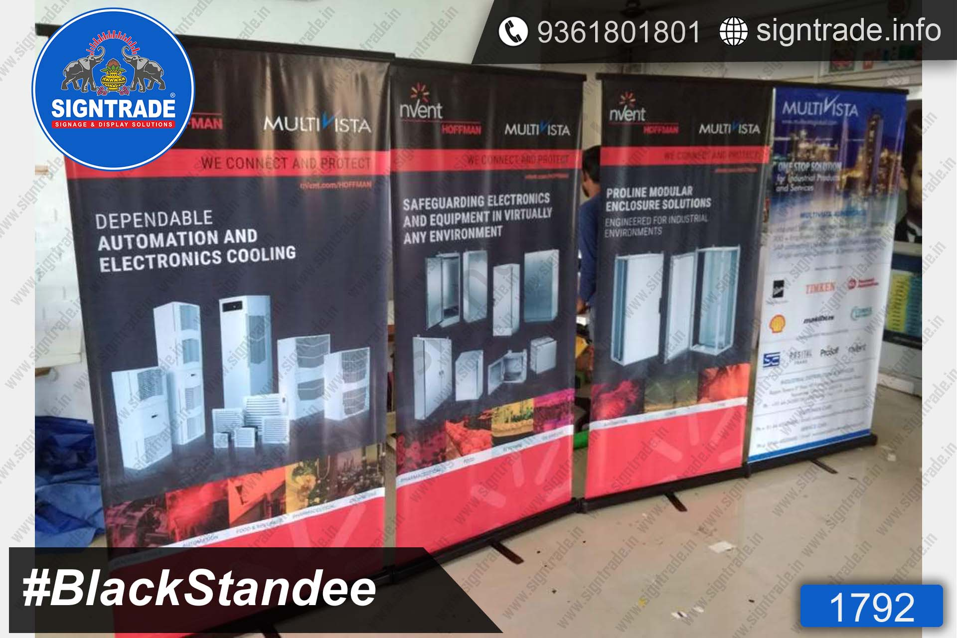 multivista black standee