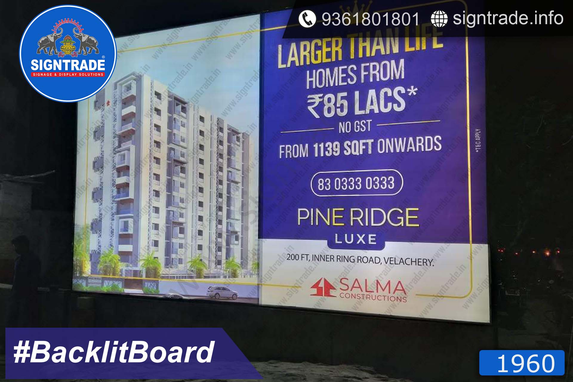 salma constructions backlit board