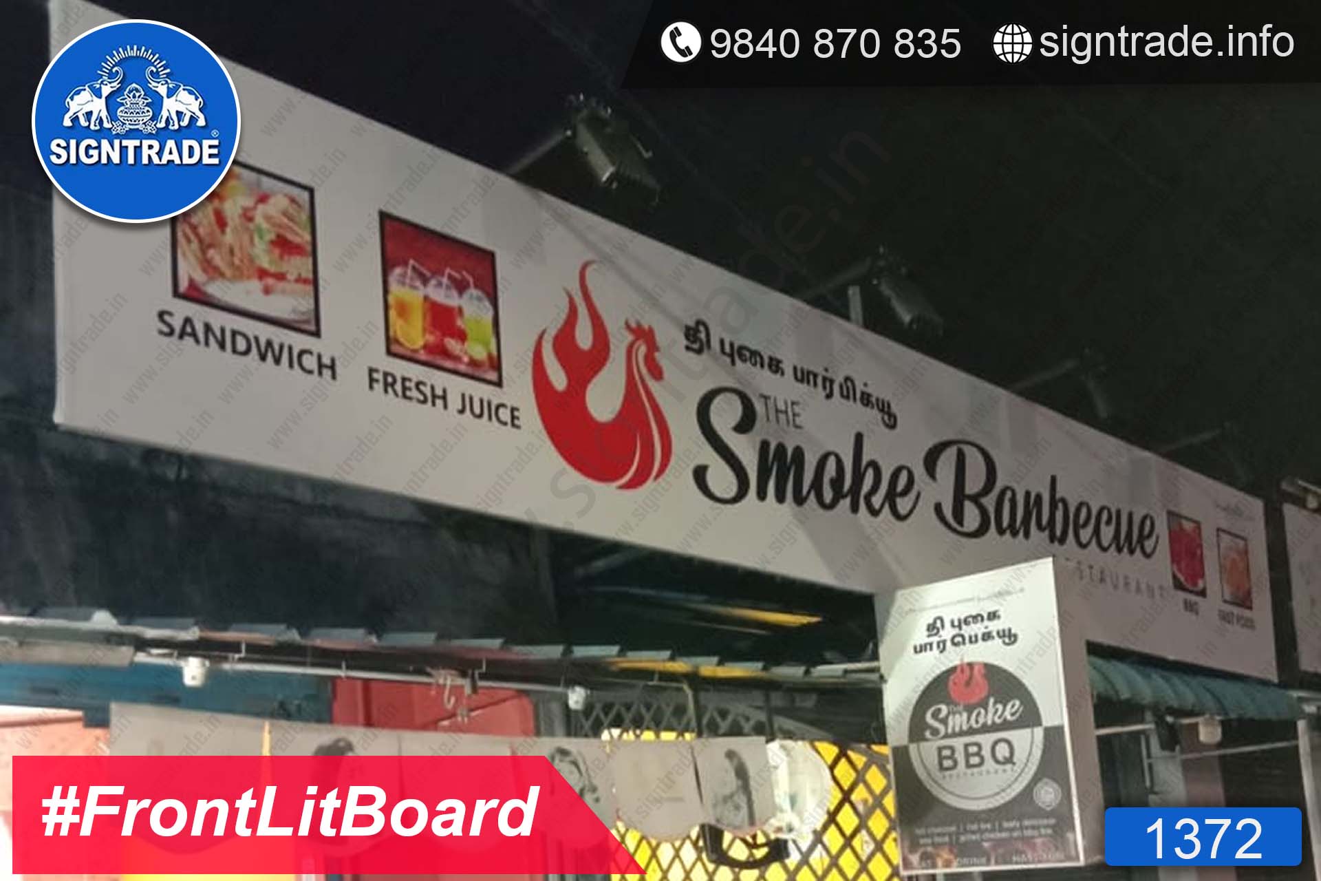 The Smoke Barbeque - Chennai - SIGNTRADE - Frontlit Flex Board - Digital Printing Services in Chennai