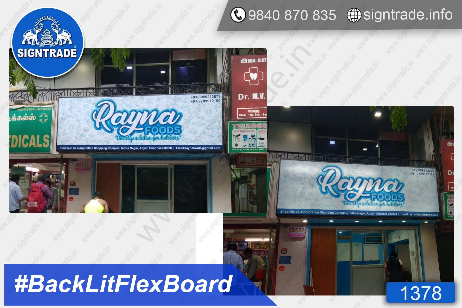 Rayna Foods - Chennai - SIGNTRADE - Backlit Flex Board - Digital Printing Services in Chennai