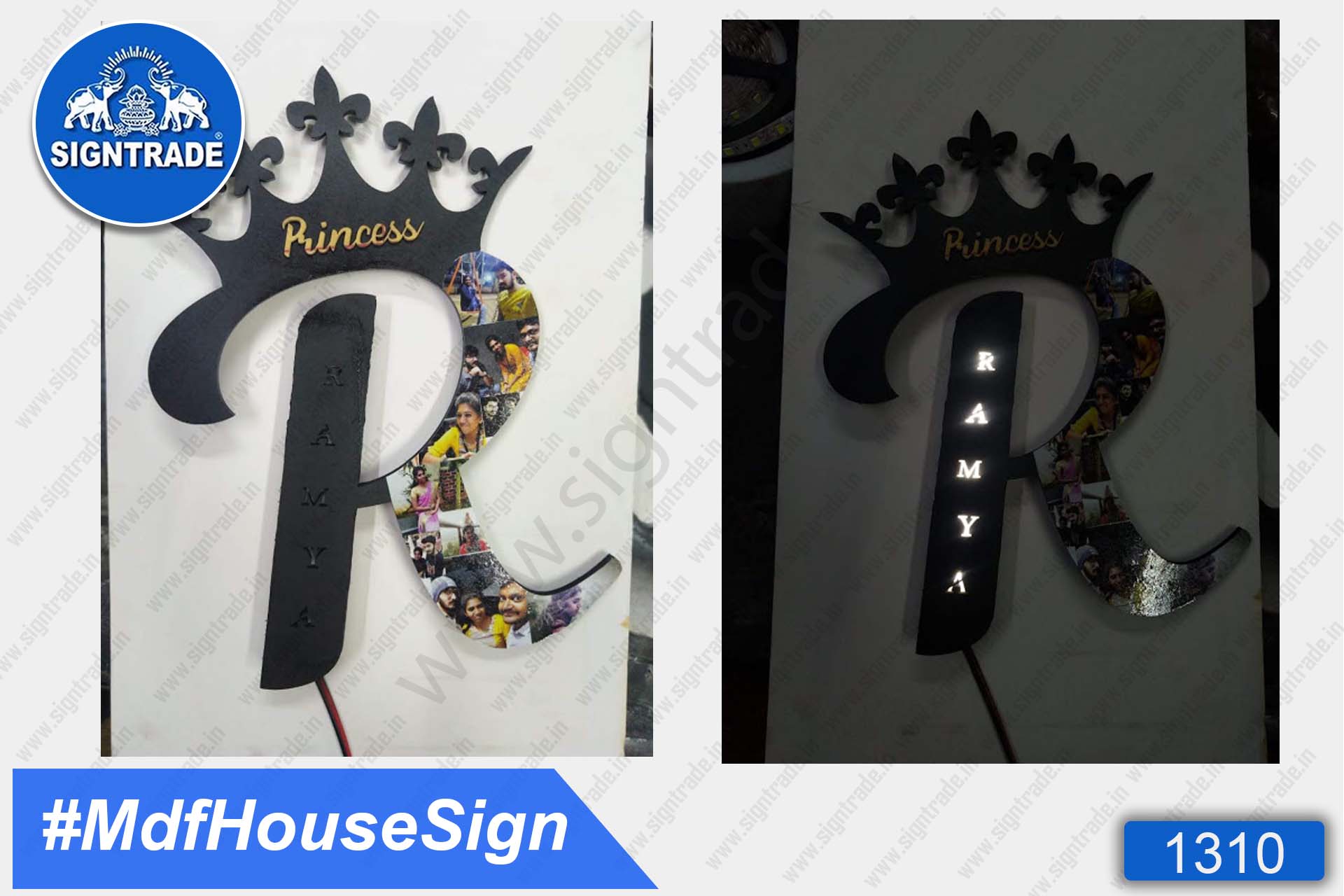 MDF with LED light Home Sign