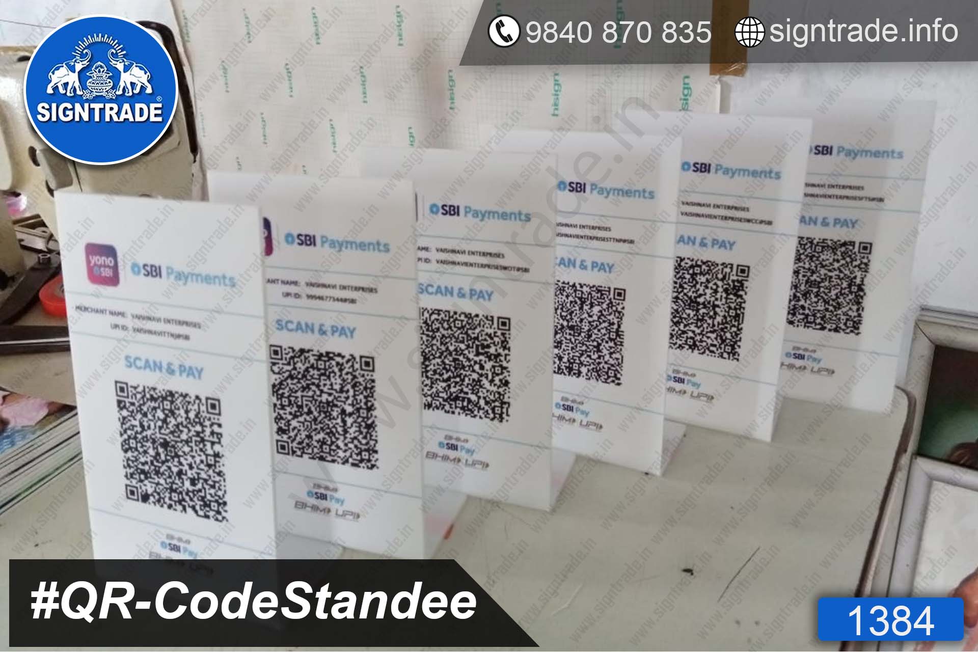 1384-QR Code Scanner, Acrylic QR Code Standee, Acrylic QR Code Scanner