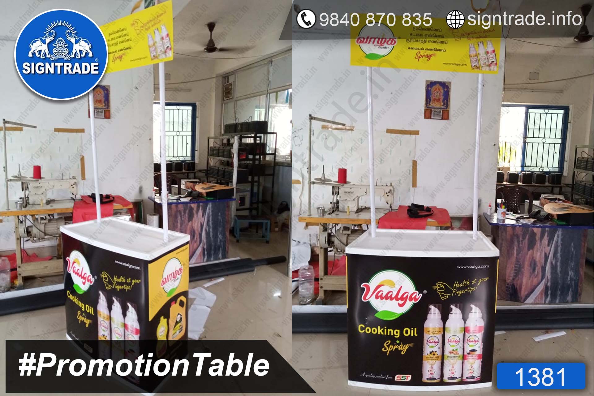 Vaalga Cooking Oil Spray - 1381, Promo table, Promotion table, Promotional table, Advertising table, Marketing table, Marketing table displays