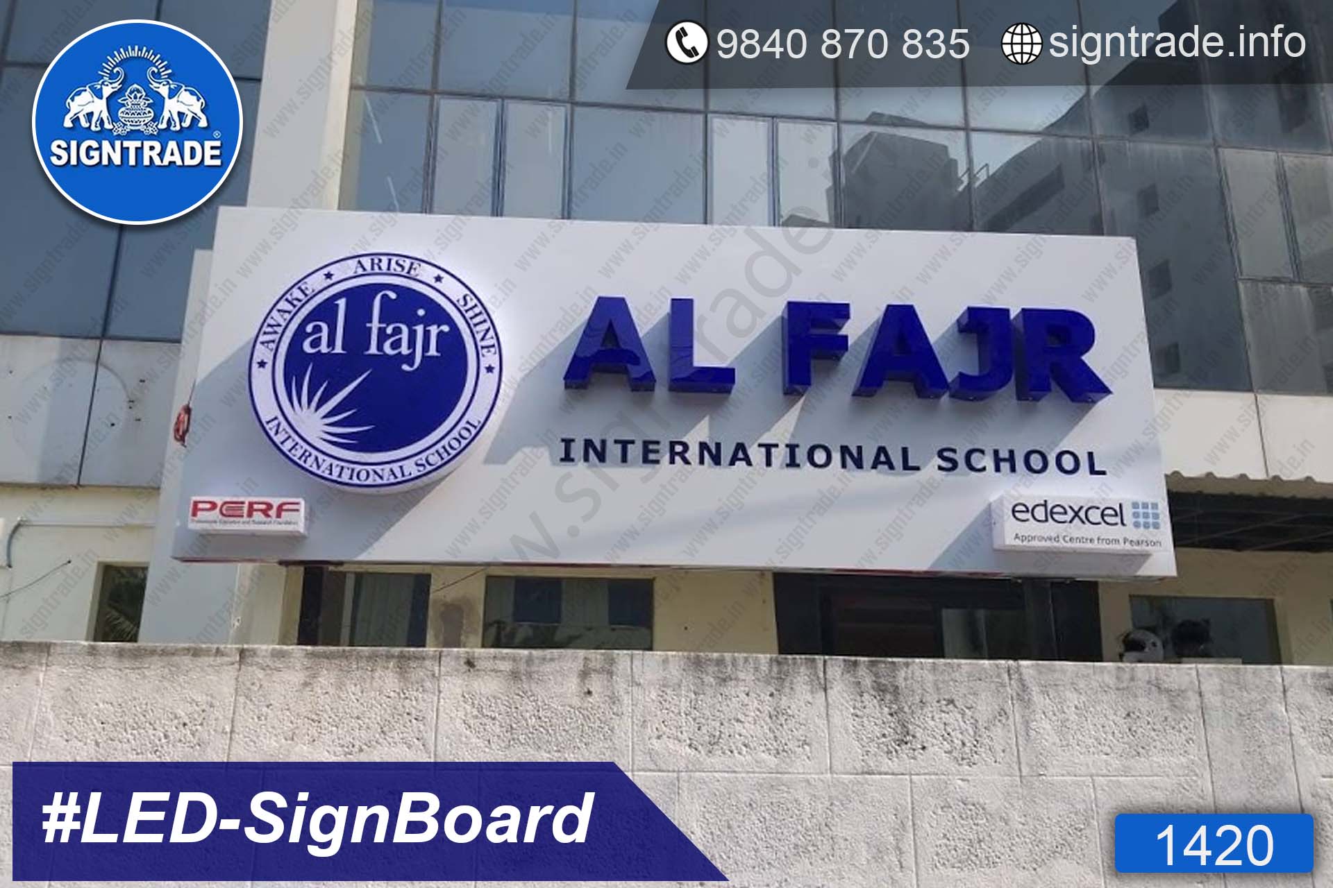 AL FAJR - International School - PGN Sports - 1419, LED Sign Board, Sign Board, Acrylic Sign Board, Glow Sign Board, Custom Sign Board