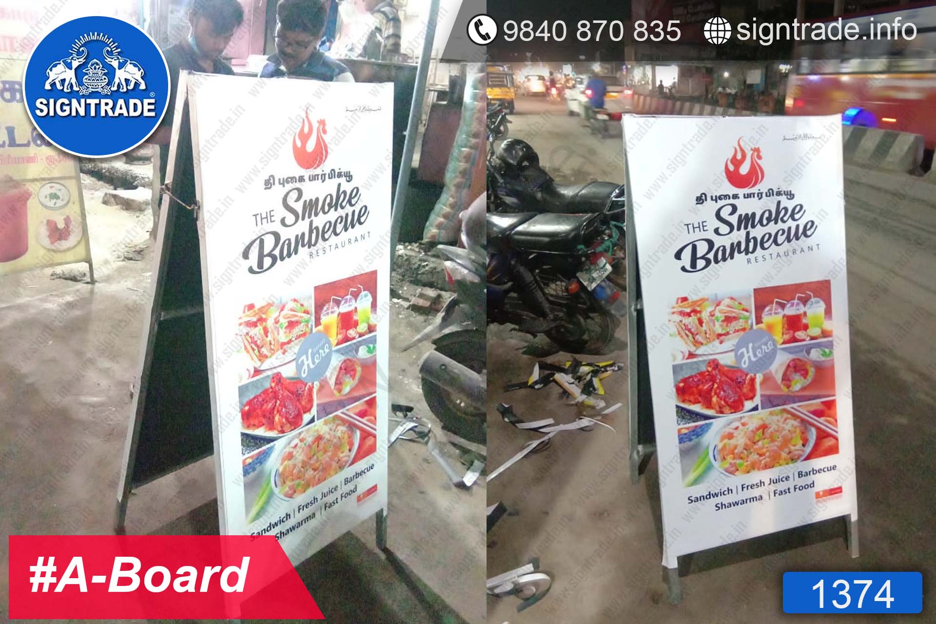 The Smoke Barbeque - Chennai - SIGNTRADE - A-Board - Frontlit Flex Board - Digital Printing Services in Chennai