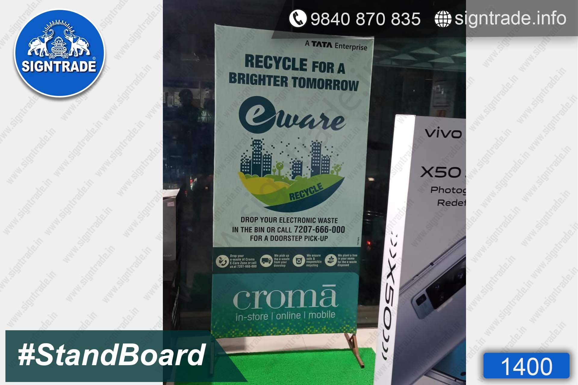 Croma - 1400, Stand Up Flex Board, Flex Board, Shop front flex board, a board, board, Custom stand board