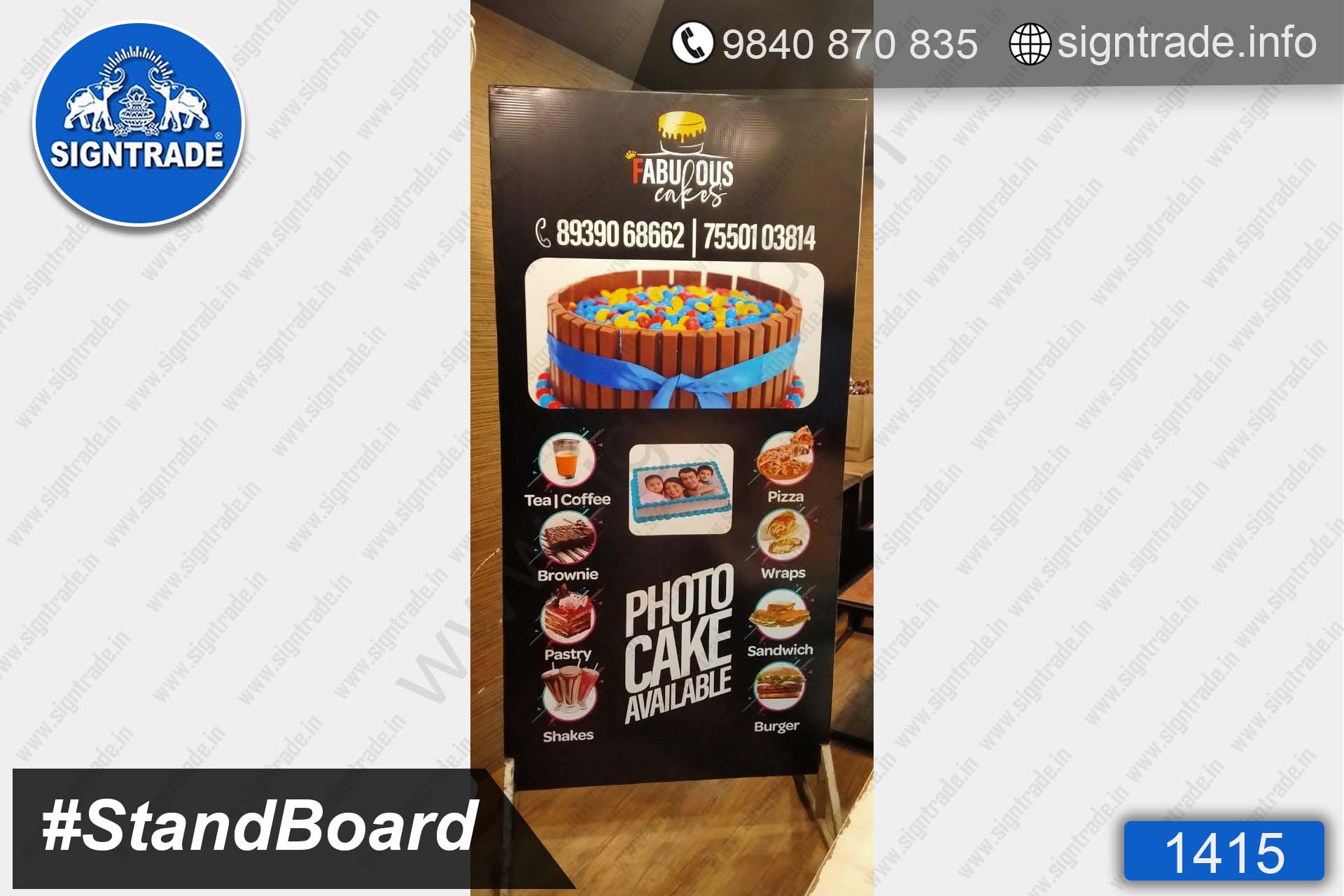 Fabulous Cakes - 1415, Stand Up Flex Board, Flex Board, Shop front flex board, a board, board, Custom stand board