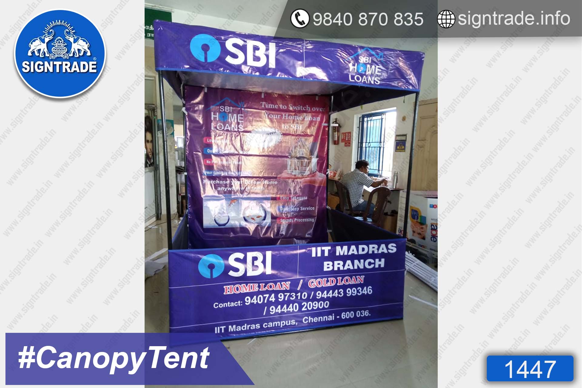 SBI Home Loan - 1447, Canopy tent, Flat roof tent, Promo tent, Promotional tent, Advertising tent, Promo Flag