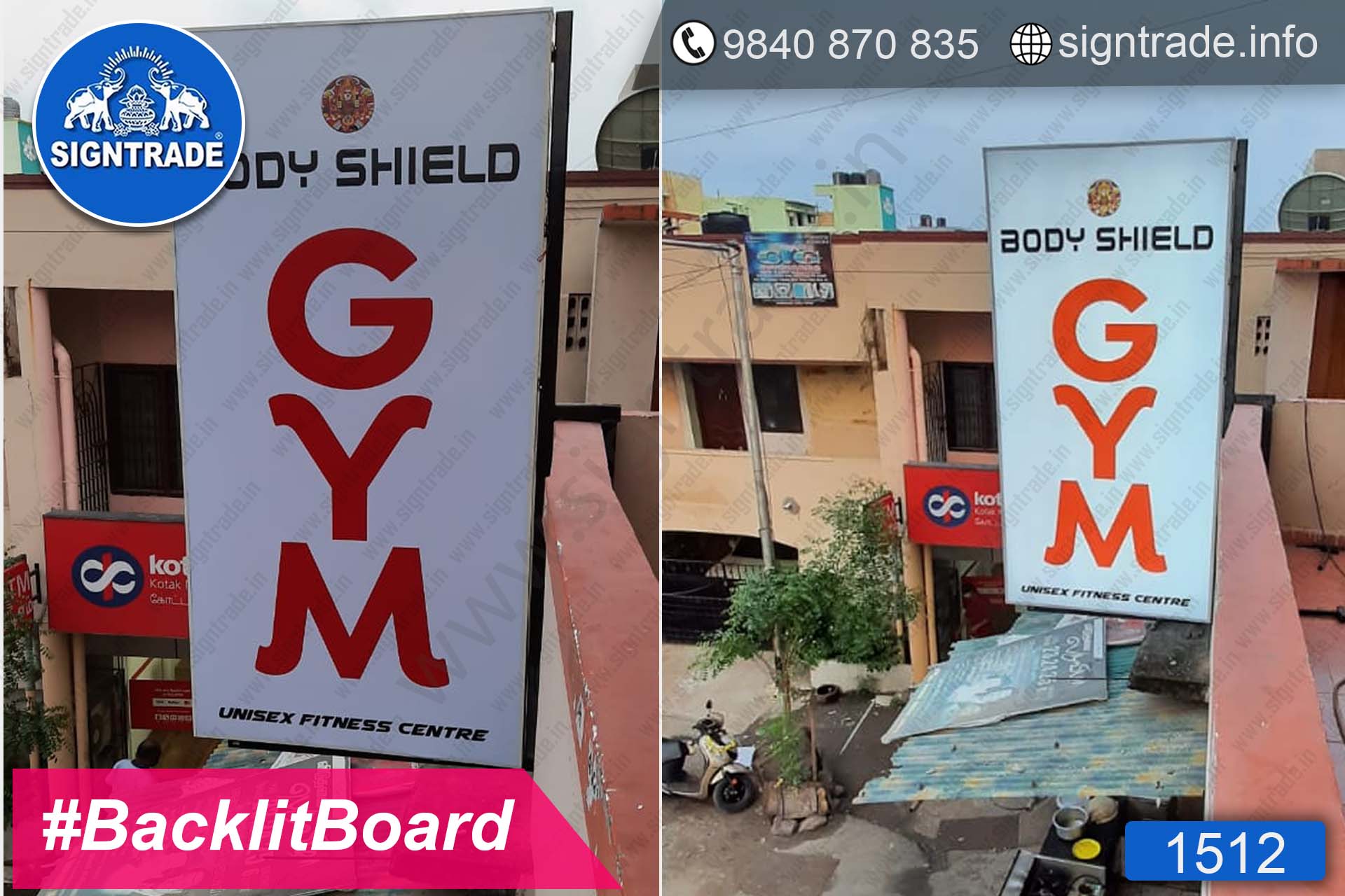 Body Shield Gym, Kandanchavadi, Chennai - SIGNTRADE - Digital Flex Printing Service - Backlit Flex Board Manufacturers in Chennai