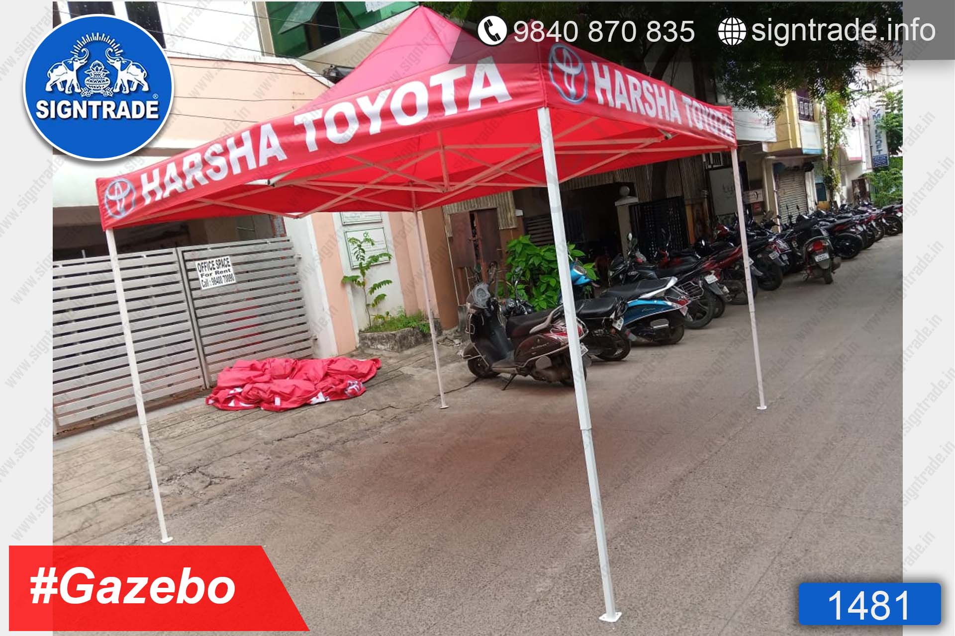 Harsha Toyota - Chennai - Promotional Gazebo - SIGNTRADE - Customised Promotional Gazebo Tent Manufacturer in Chennai
