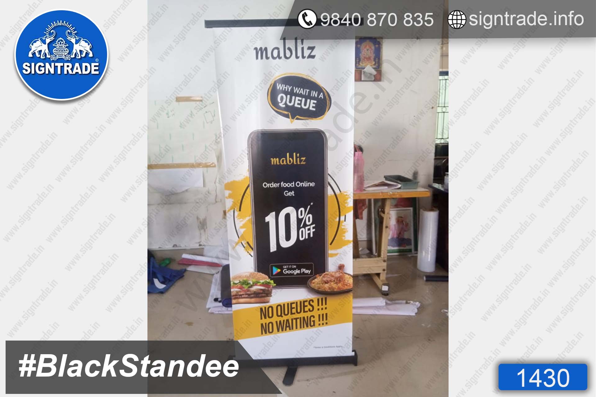 1430, Black Standee, Retractable Banner, Roll Up Banner Stand, Banner Stand, Roll Up Banner, Standee, Promotional Standee, Promotional Roll Up Standee, Promo Standee