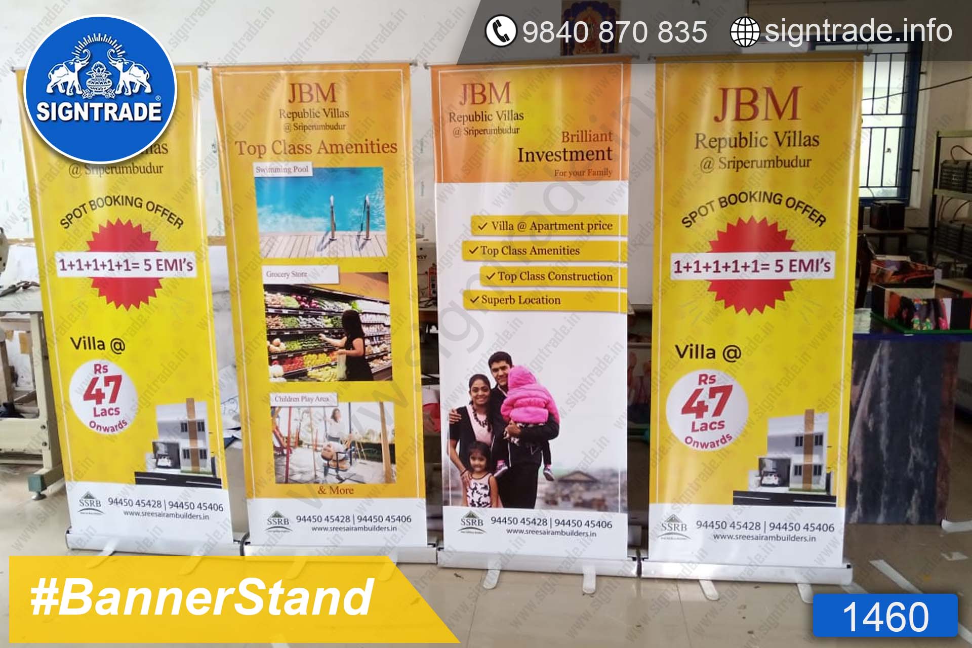 JBM Republic Villas - 1460 - Retractable Banner, Roll Up Banner Stand, Banner Stand, Roll Up Banner, Standee, Promotional Standee, Promotional Roll Up Standee, Promo Standee