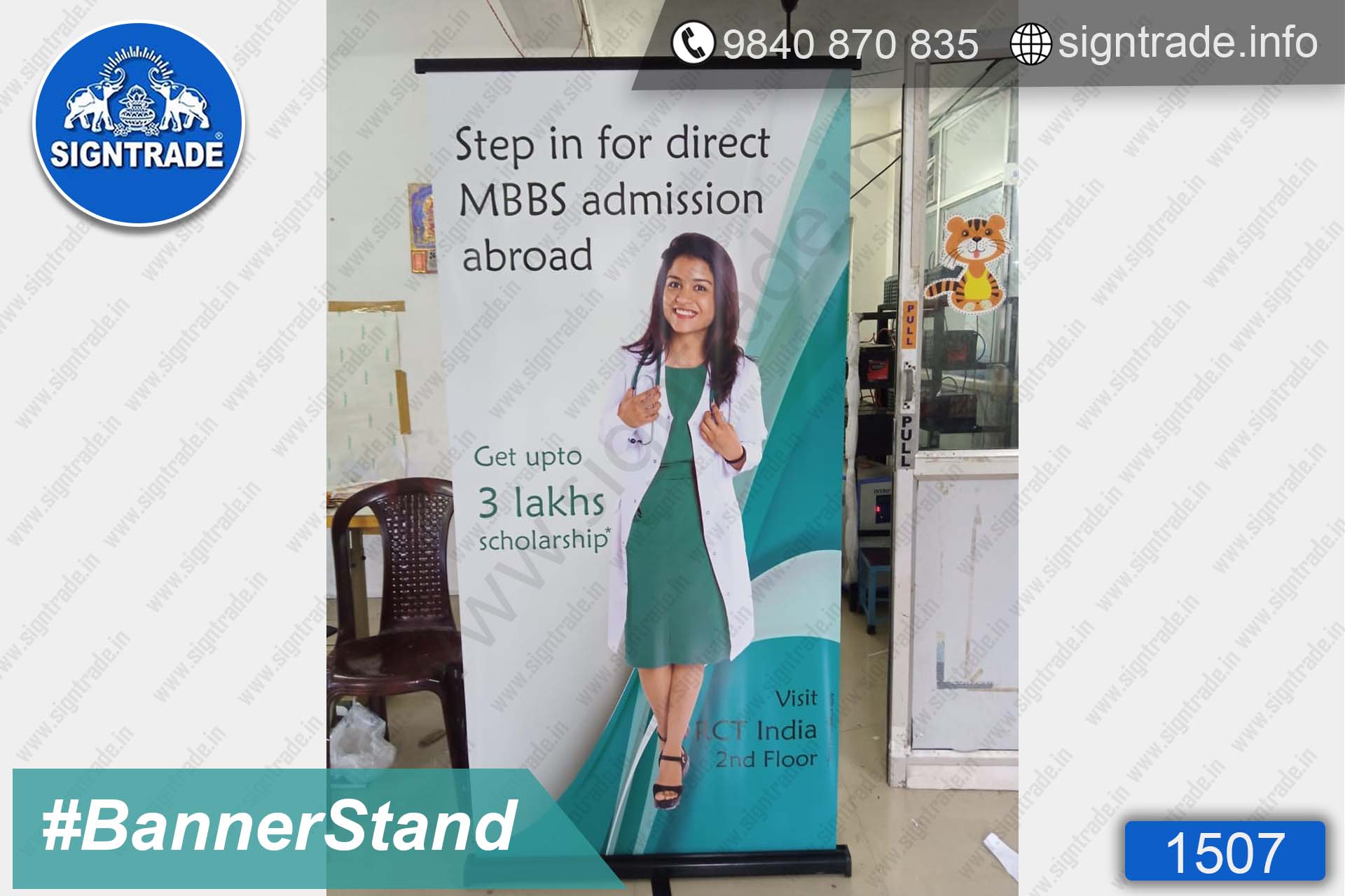 MBBS Admission Abroad, Chennai - SIGNTRADE - Digital Printing Services - Roll Up Banner Stand Manufacturer in Chennai