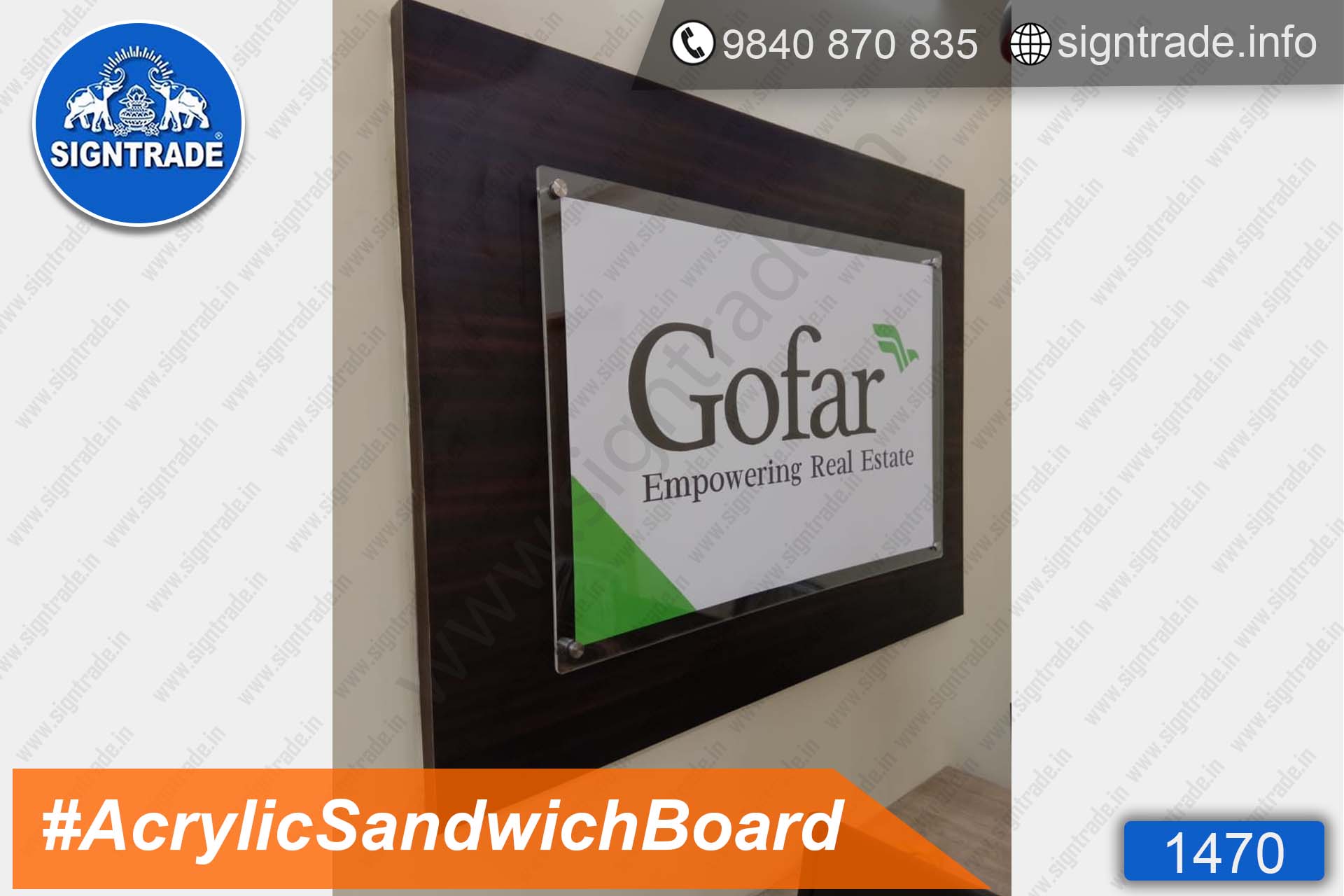 Gofar Empowering Real Estate - Acrylic Sandwich Board - SIGNTRADE - Acrylic Sandwich Board Manufacture in Chennai