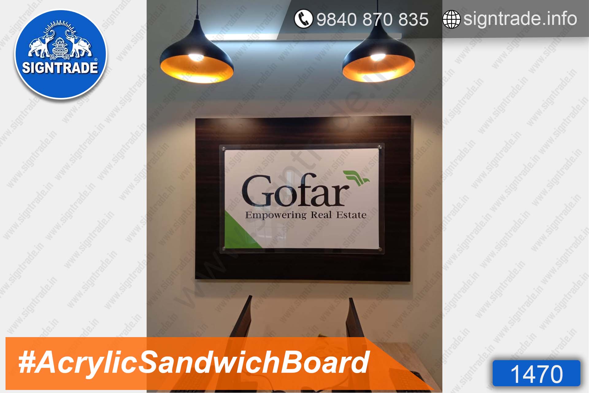 Gofar Empowering Real Estate – Acrylic Sandwich Board – SIGNTRADE – Acrylic Sandwich Board Manufacture in Chennai