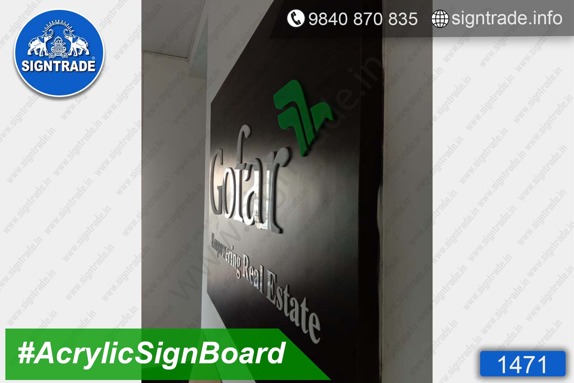 Gofar Empowering Real Estate - Acrylic Letter Sign Board - SIGNTRADE - Acrylic Letter Sign Board Manufacture in Chennai