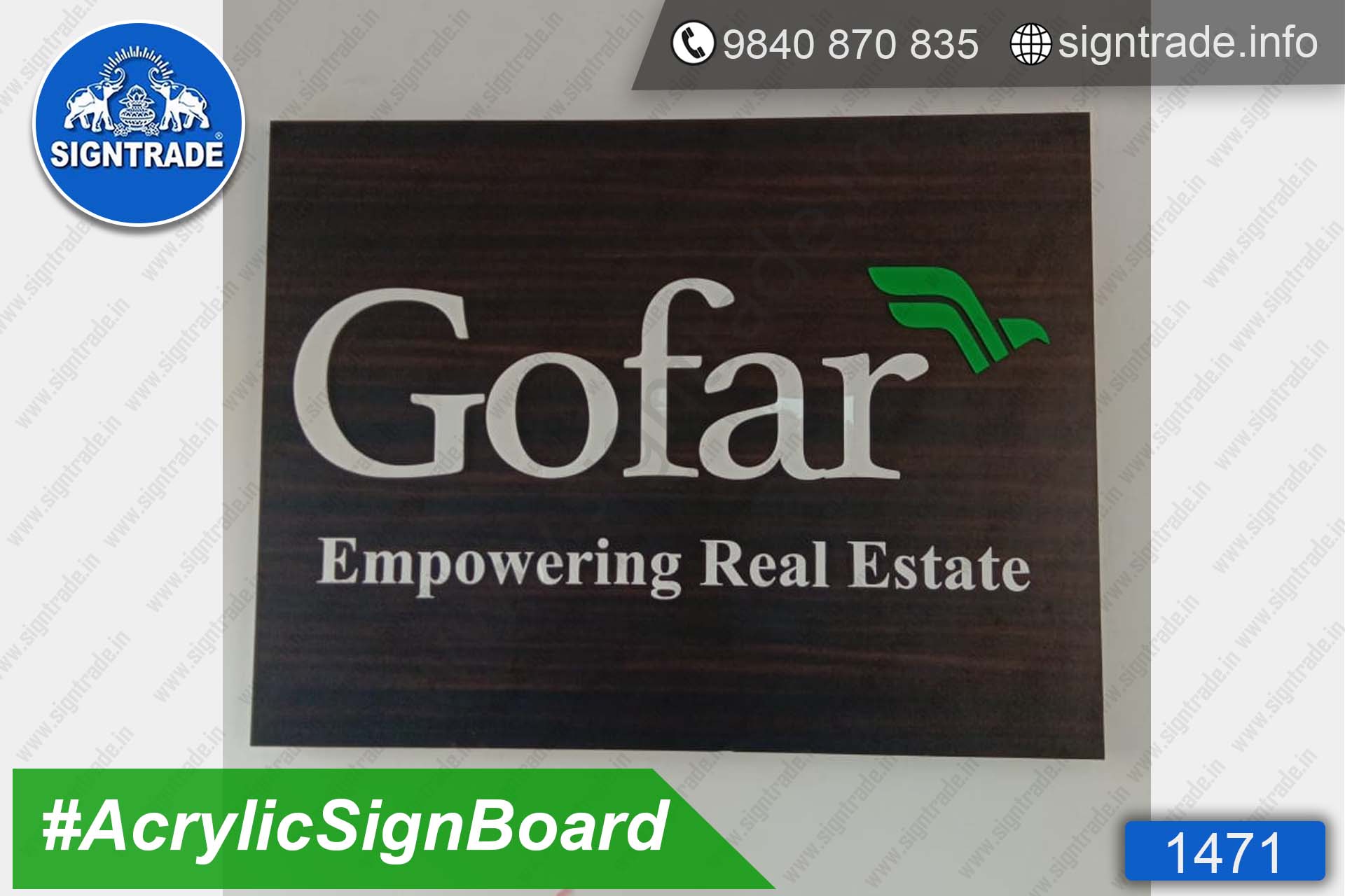 Gofar Empowering Real Estate - Acrylic Letter Sign Board - SIGNTRADE - Acrylic Letter Sign Board Manufacture in Chennai