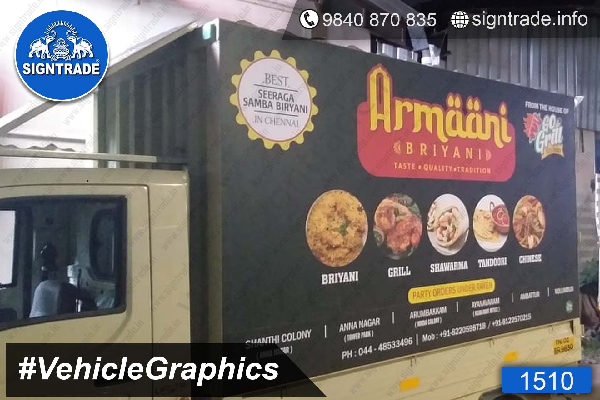 Armani Biryani, Chennai - SIGNTRADE - Vinyl, Stickers, Van Graphics, Vehicle Graphics and Wraps Service Provider in Chennai