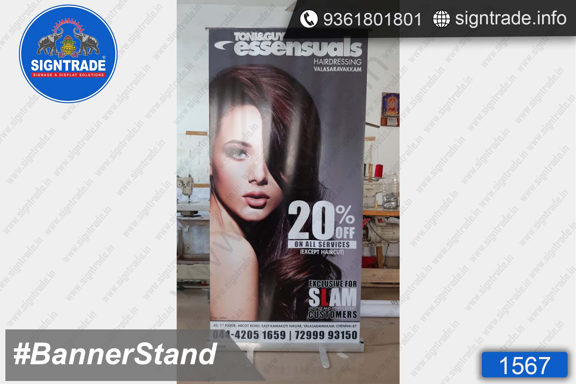 Toni&Guy Essensuals Hairdressing, Valasaravakkam, Chennai - SIGNTRADE - Roll Up Banner Stand Manufacturers in Chennai