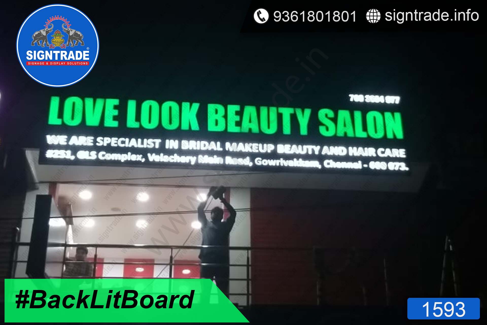 Love Look Beauty Salon, Chennai - SIGNTRADE - Digital Flex Printing Service - Backlit Flex Board Manufacturers in Chennai