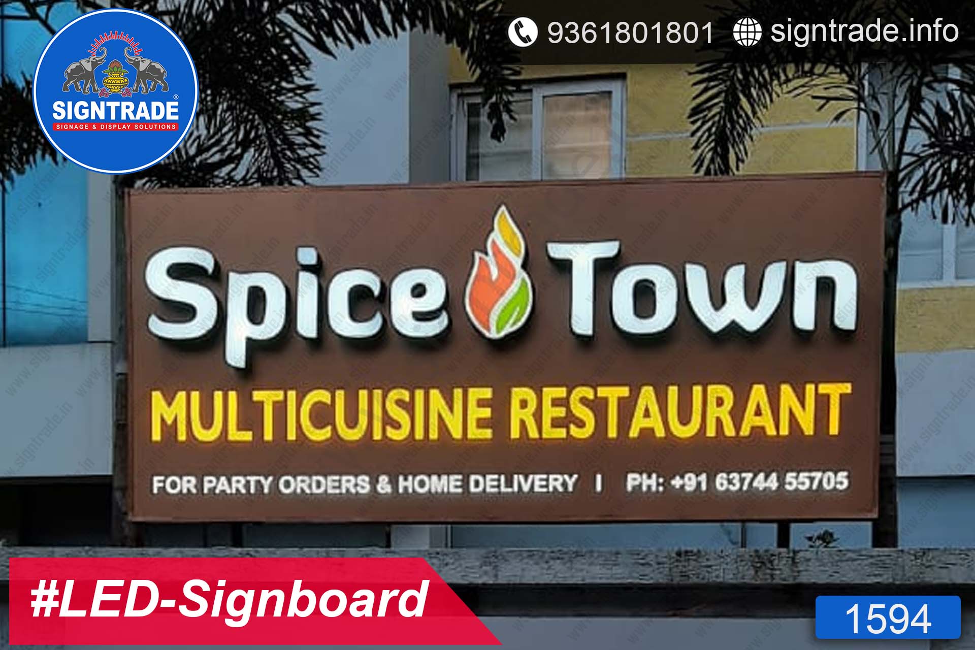 Spicetown Multicuisine Restaurant, Chennai - SIGNTRADE - Acrylic, LED Sign Board Manufacturers in Chennai