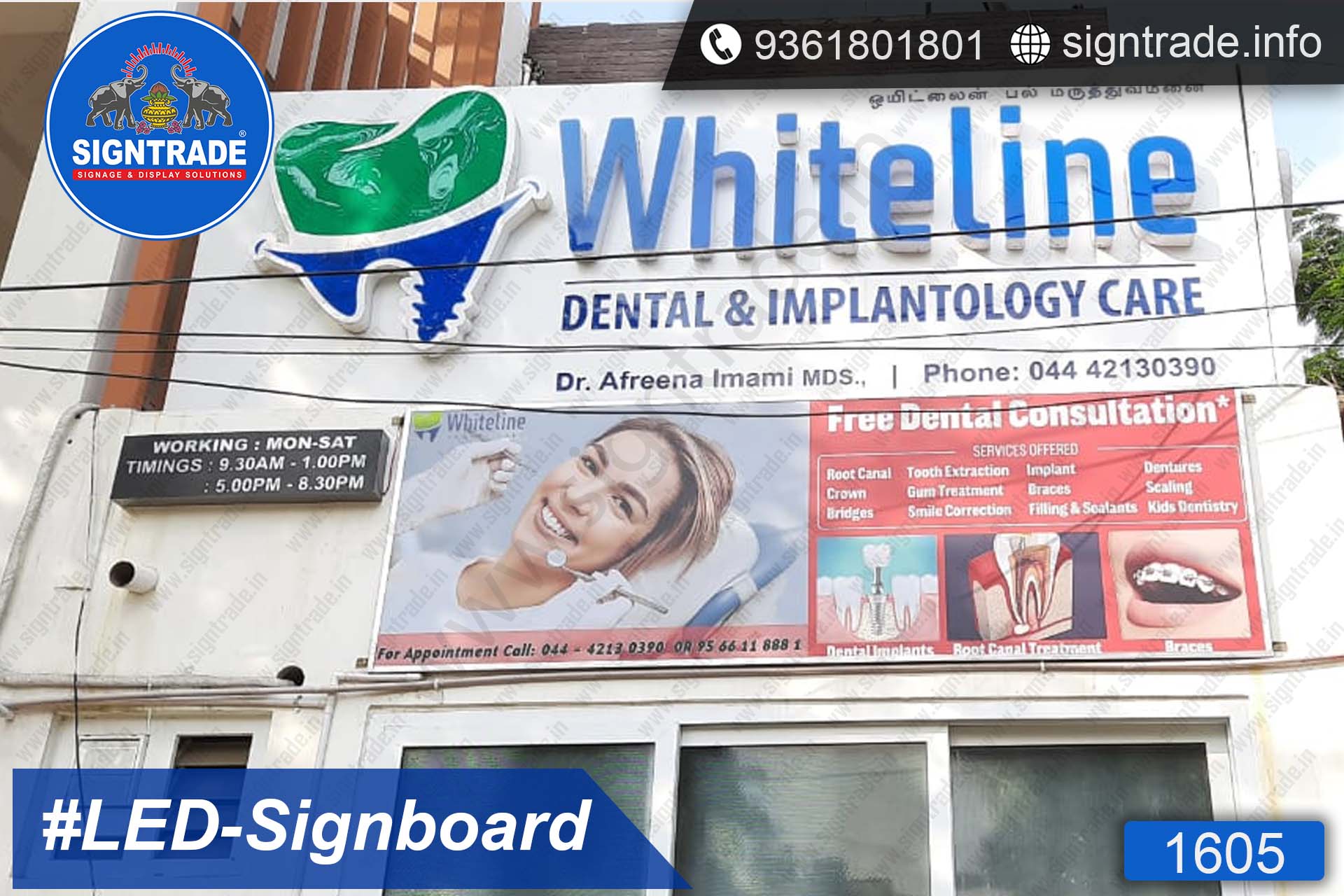 Whiteline Dental Care, Anna nagar, Chennai - SIGNTRADE - LED Sign Board Manufacturers in Chennai