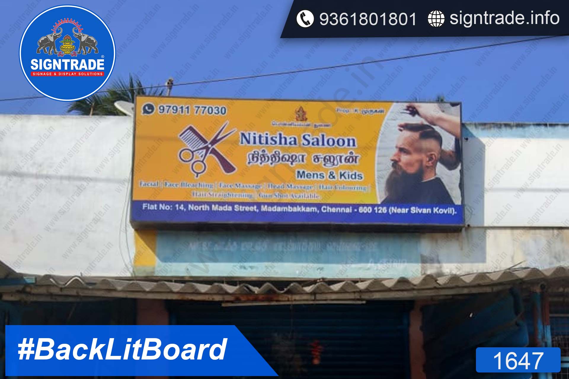 Nithisha Saloon, Madambakkam, Chennai - SIGNTRADE - Backlit Board Manufacturers in Chennai