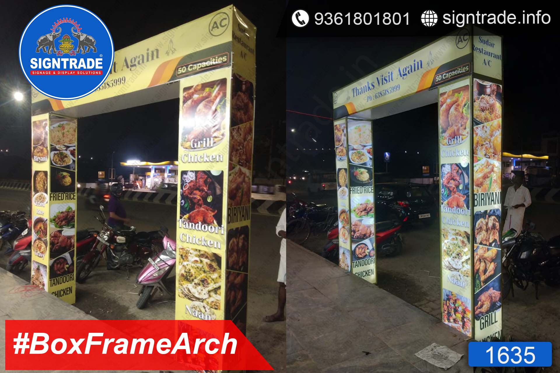 Sudar Restaurant, Chennai - SIGNTRADE - Backlit Entrance Arch Manufacturers in Chennai