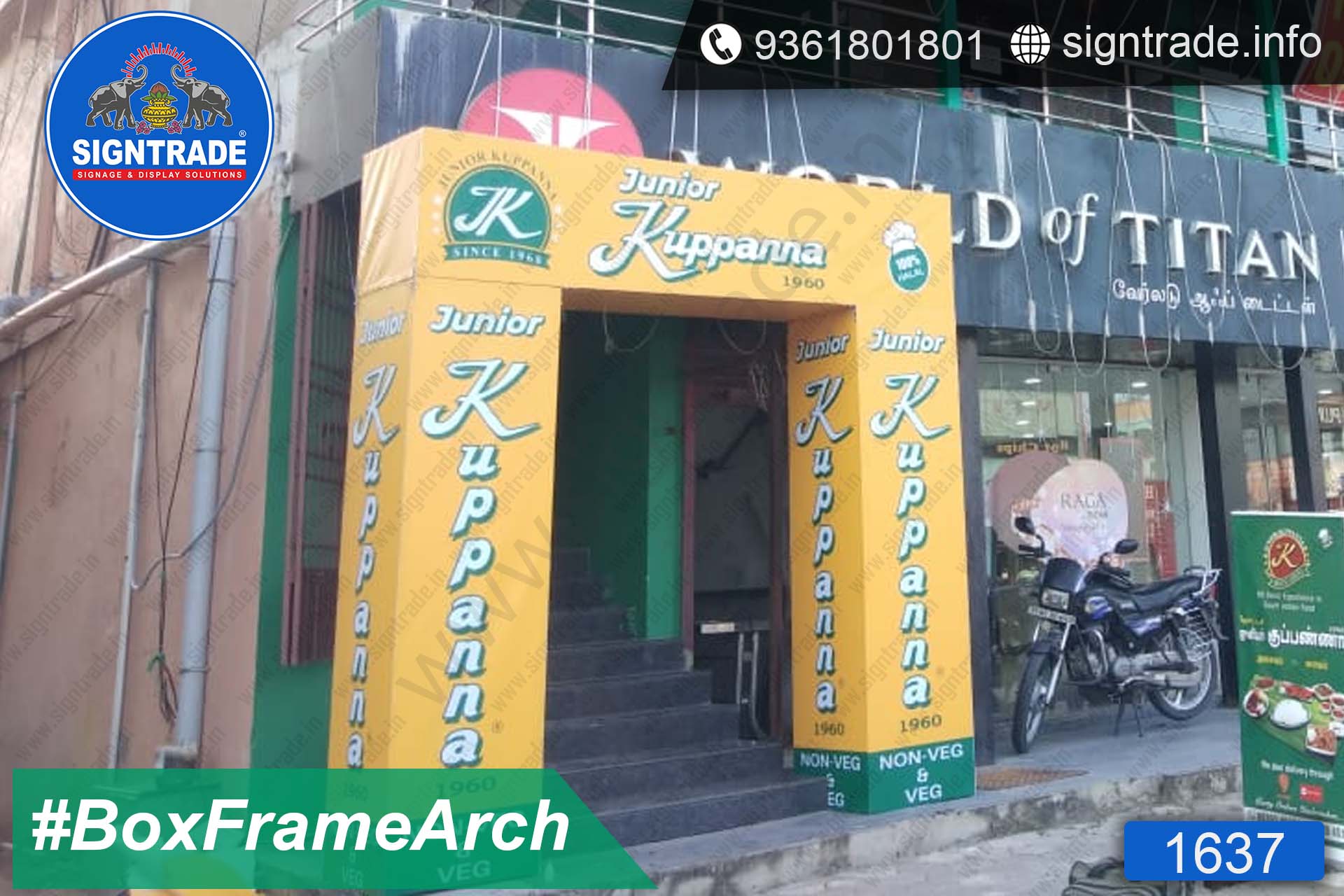 Hotel Junior Kuppana, Chennai - SIGNTRADE - Backlit Entrance Arch Manufacturers in Chennai