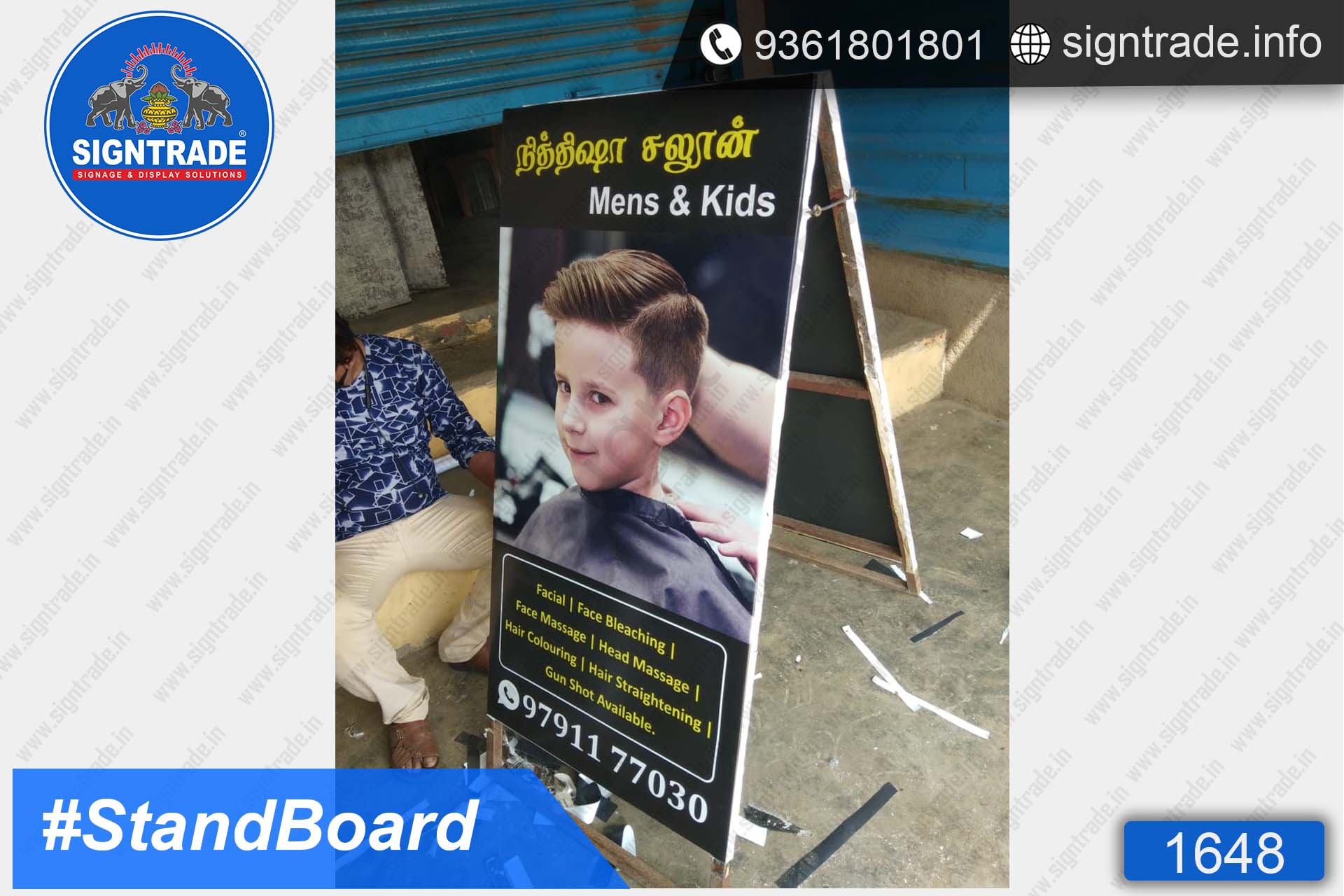 Nithisha Saloon, Madambakkam, Chennai - SIGNTRADE - Custom Stand Up Flex Board - Digital Printing Services in Chennai