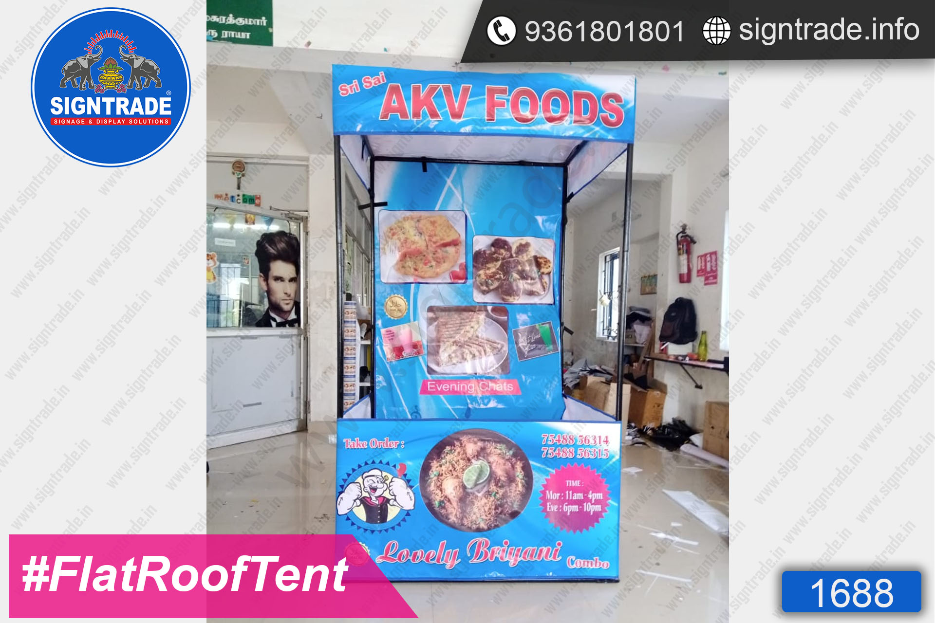 AKV Foods - Lovely Biryani - Canopy Tent - SIGNTRADE - Promotional Canopy Tent Manufacturers in Chennai