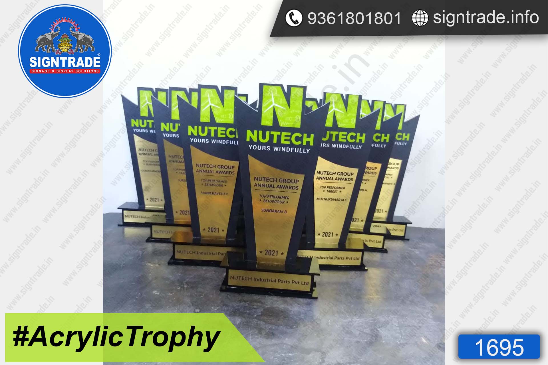 Nutech Industrial Parts Private Limited, Chennai - SIGNTRADE - Acrylic Trophy Manufacturers in Chennai