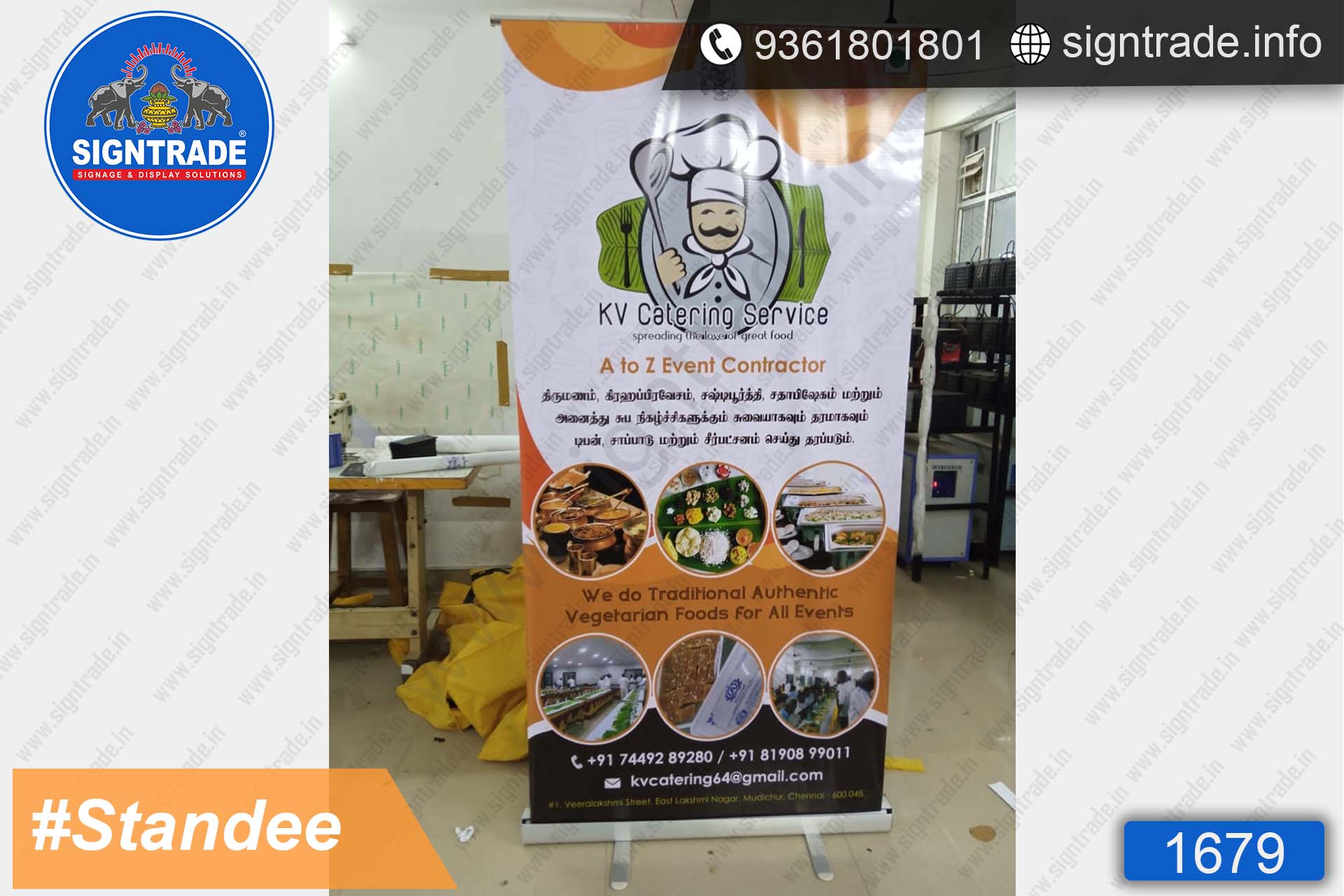 K V Catering, Chennai - Banner Stand - SIGNTRADE - Rollup Banner Stand Manufactures in Chennai