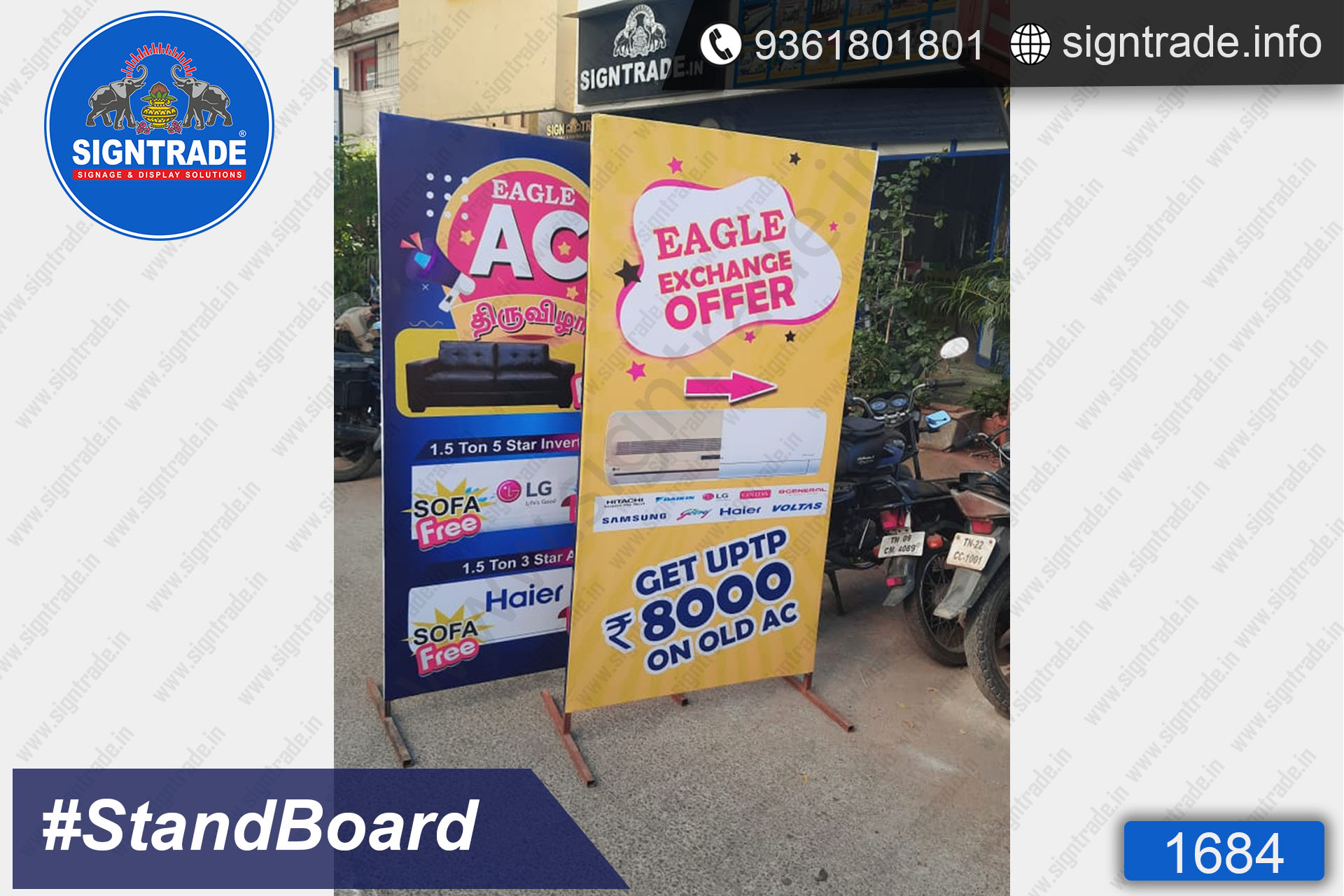 Eagle Electronics, Chennai - SIGNTRADE - Custom Stand Up Flex Board - Digital Printing Services in Chennai