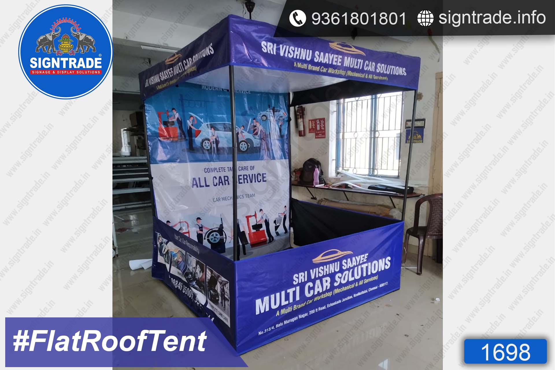 Sri Vishnu Saayee Multi Car Solutions - Canopy Tent - SIGNTRADE - Promotional Canopy Tent Manufacturers in Chennai