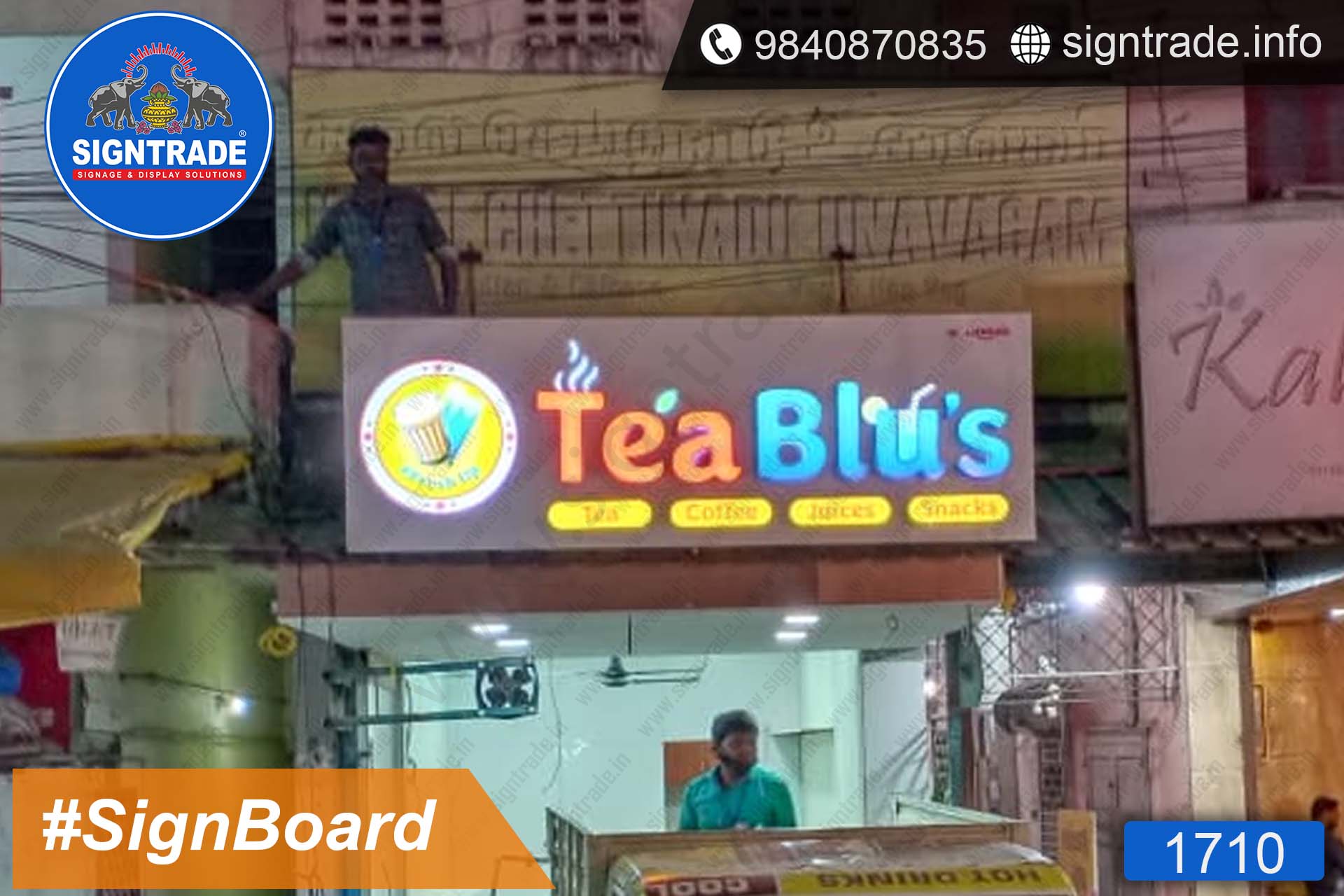 Tea Blu's, Chennai - SIGNTRADE - Acrylic LED Sign Board Manufacturers in Chennai