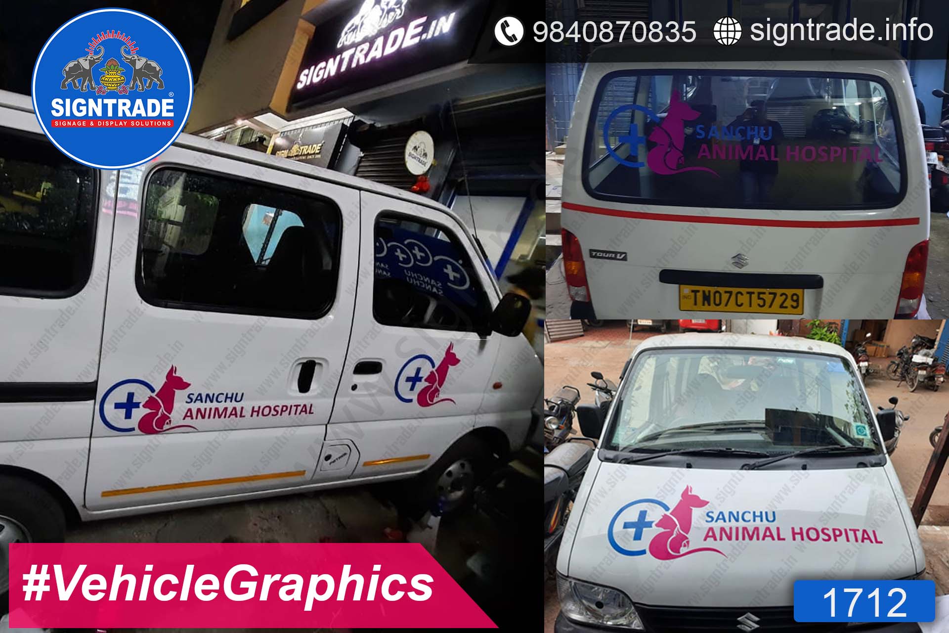 Sanchu Animal Hospital, Chennai - SIGNTRADE - Vinyl Printing, Vehicle Graphics Service in Chennai