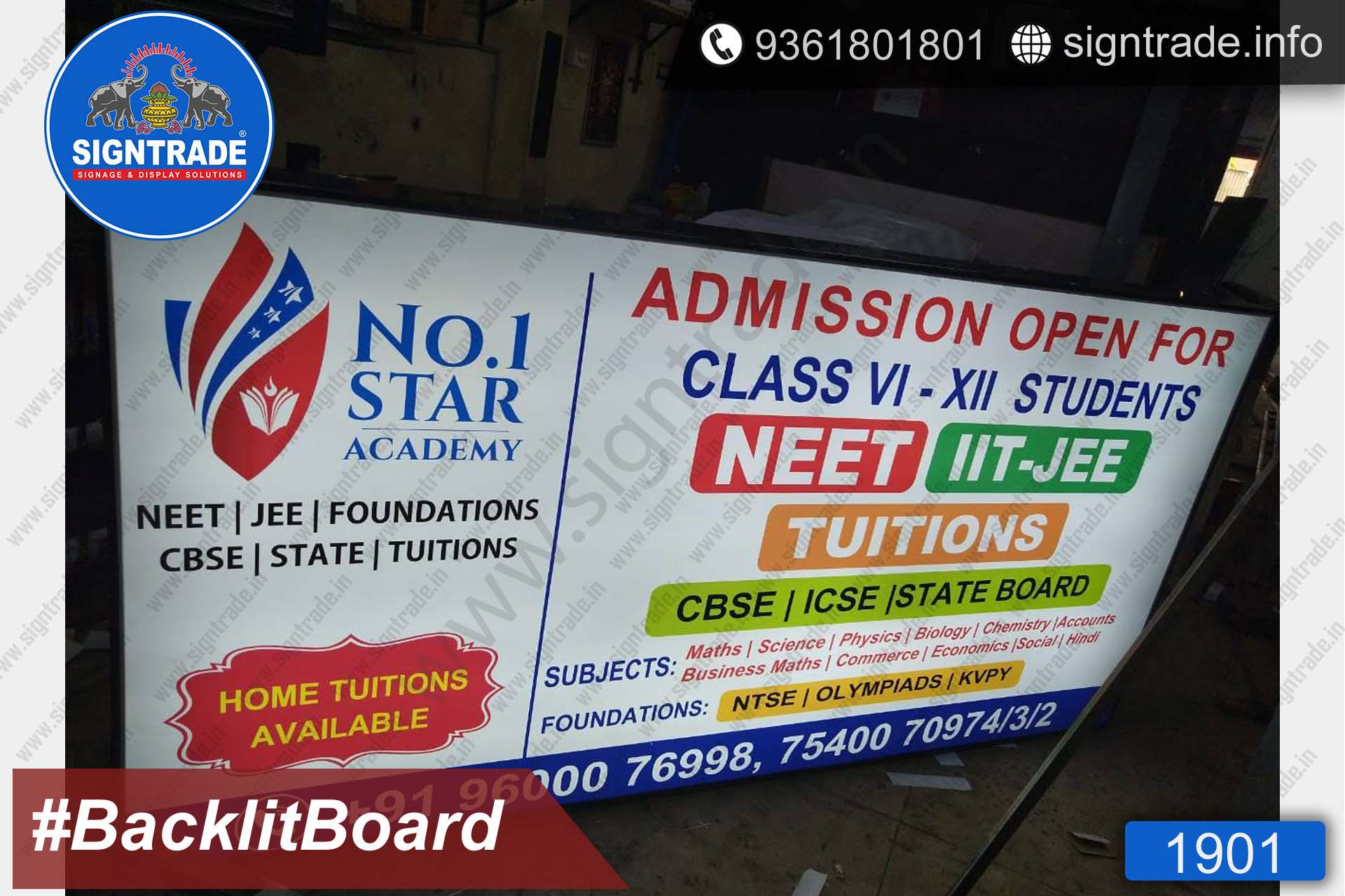 No1 staracademy Backlit Board