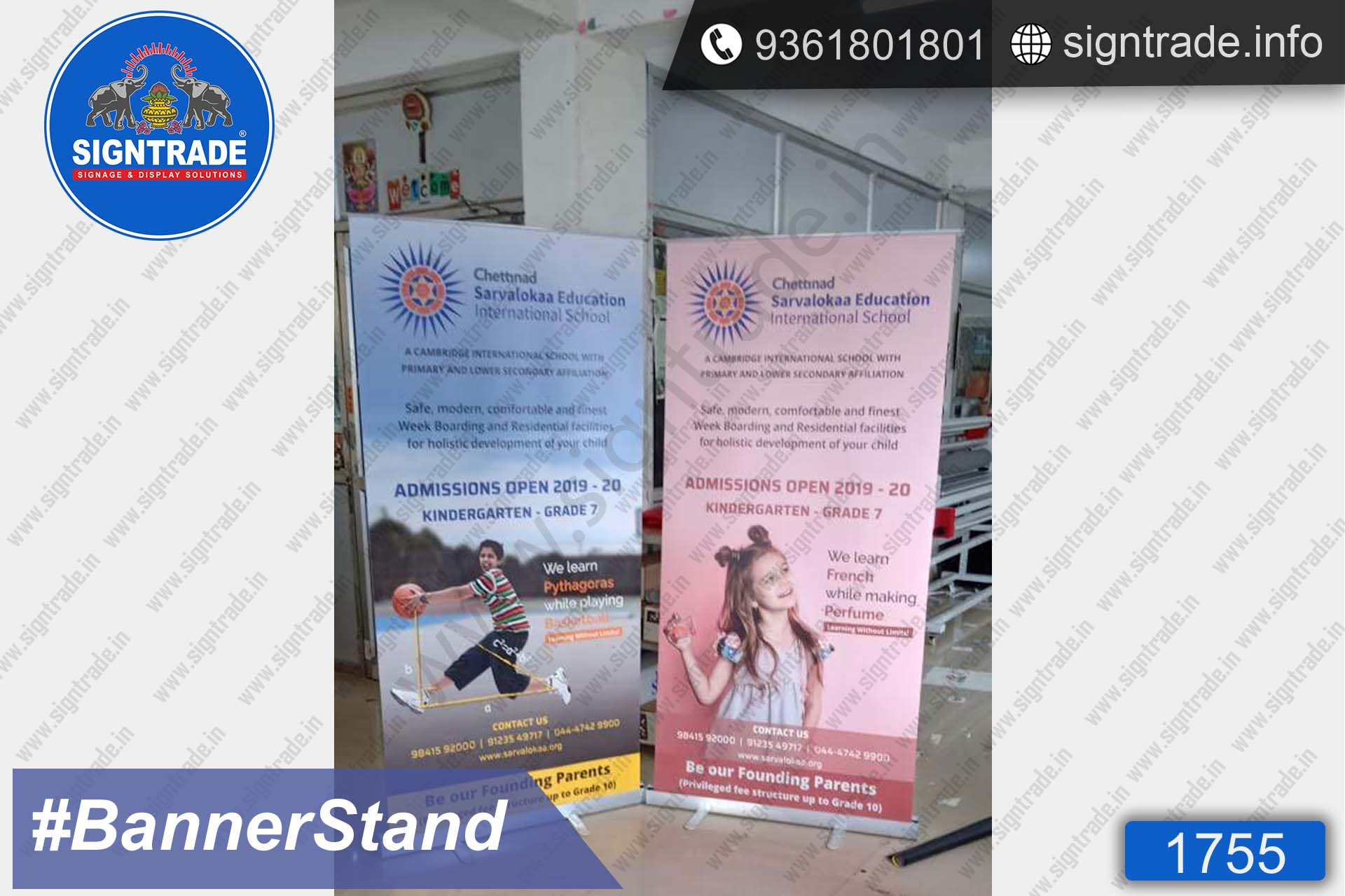 chettinad sarvaloka education international school banner stand