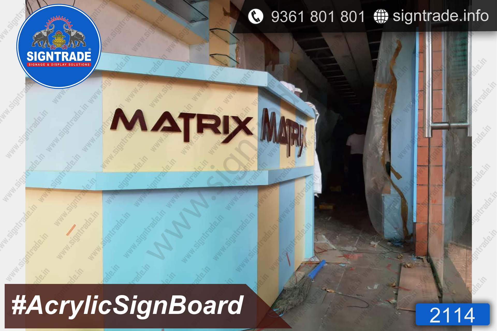 matrix acrylic signboard