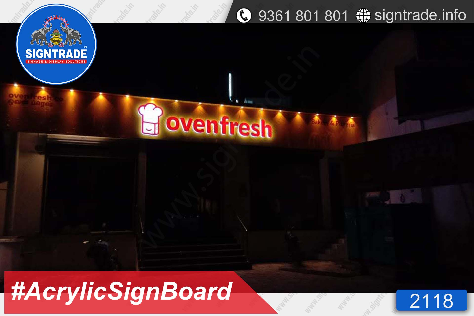 ovenfresh acrylic sign board