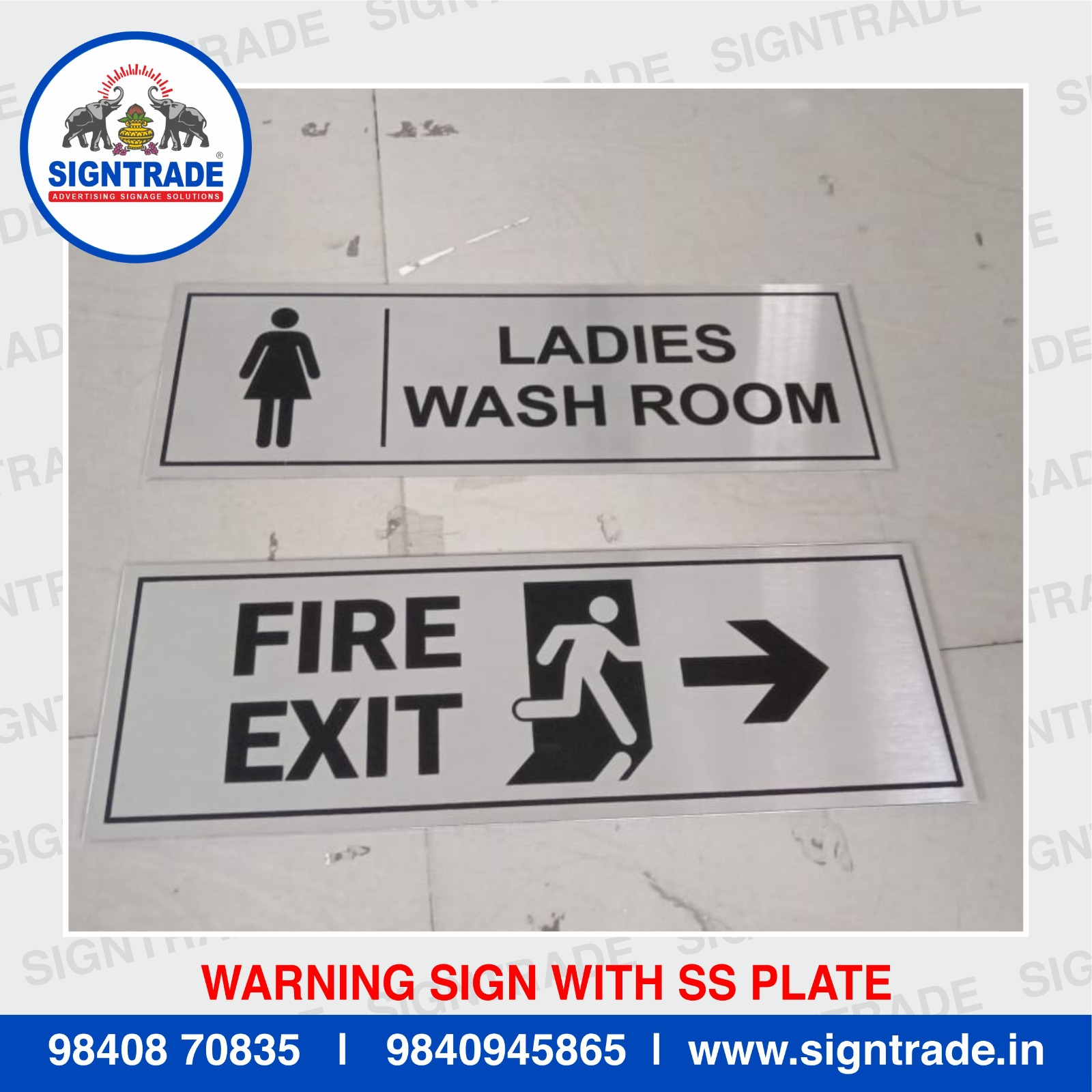 Warning Sign with SS Plate in Chennai
